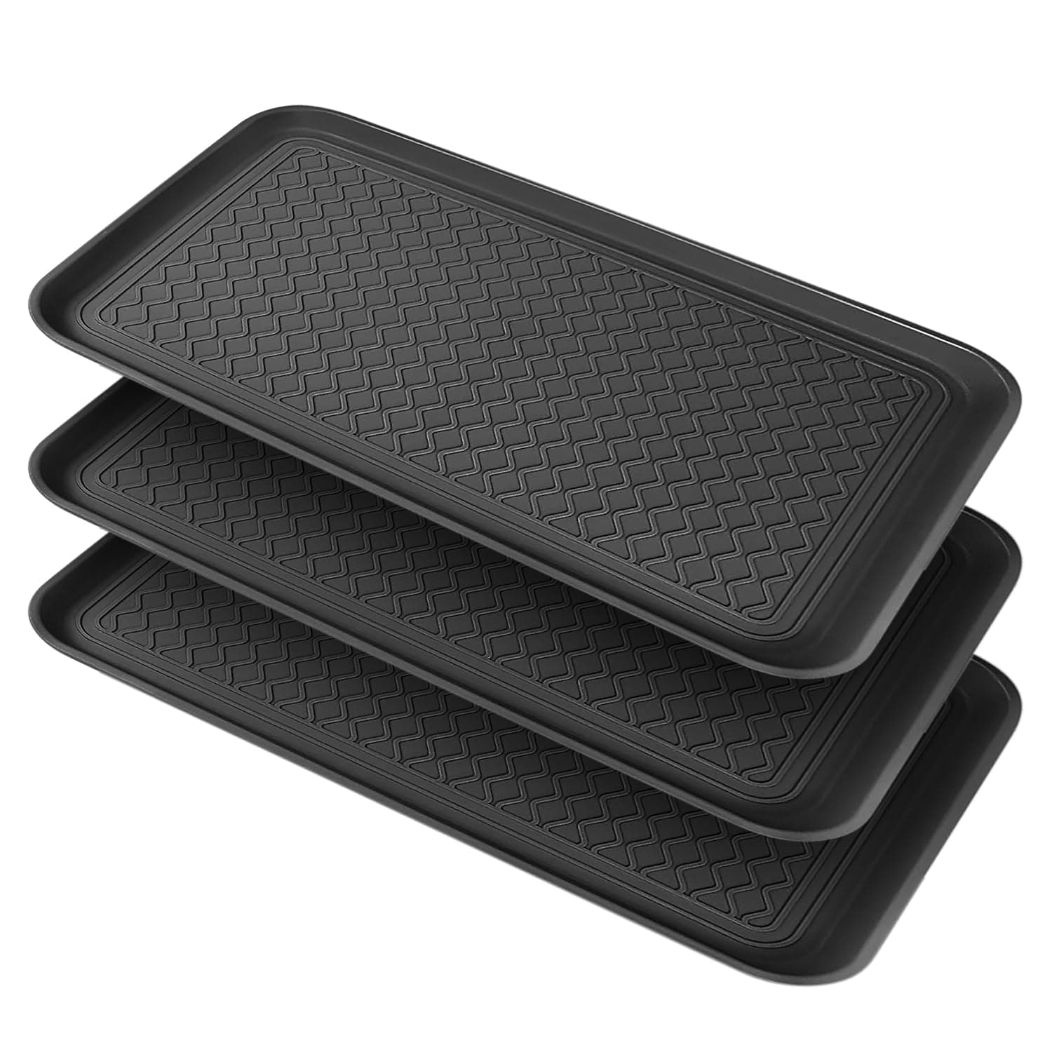 Timo Waterproof Shoe Tray - 3-Pack Versatile Mat for Shoes, Pets, Plants & Floors (Large)