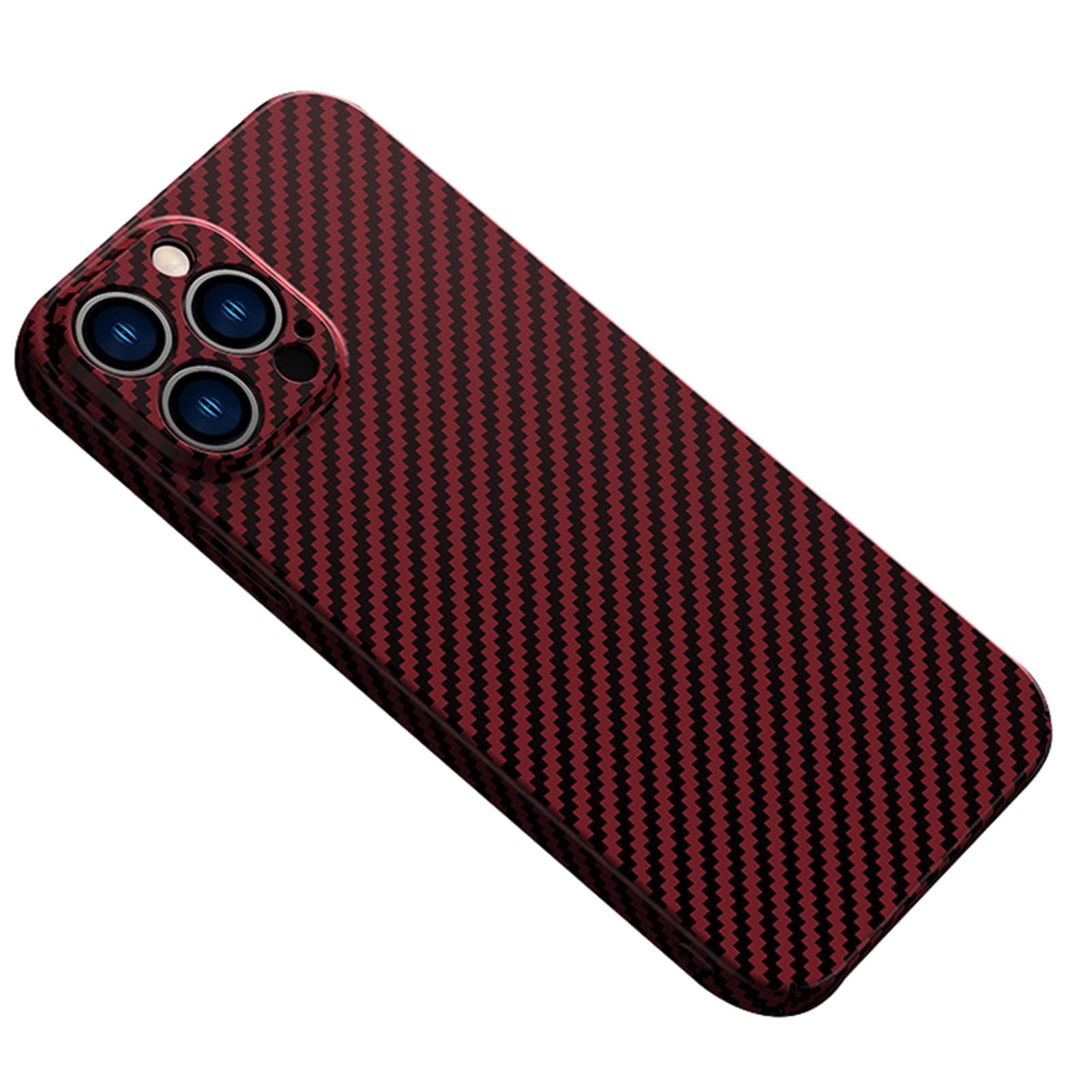 Red,16,POYUFRG Slim Case for iPhone 16 Pro Max/16 Plus/16 Pro/16, Carbon Fiber Shockproof Cover Lightweight Matte Wireless Charging Protective Case