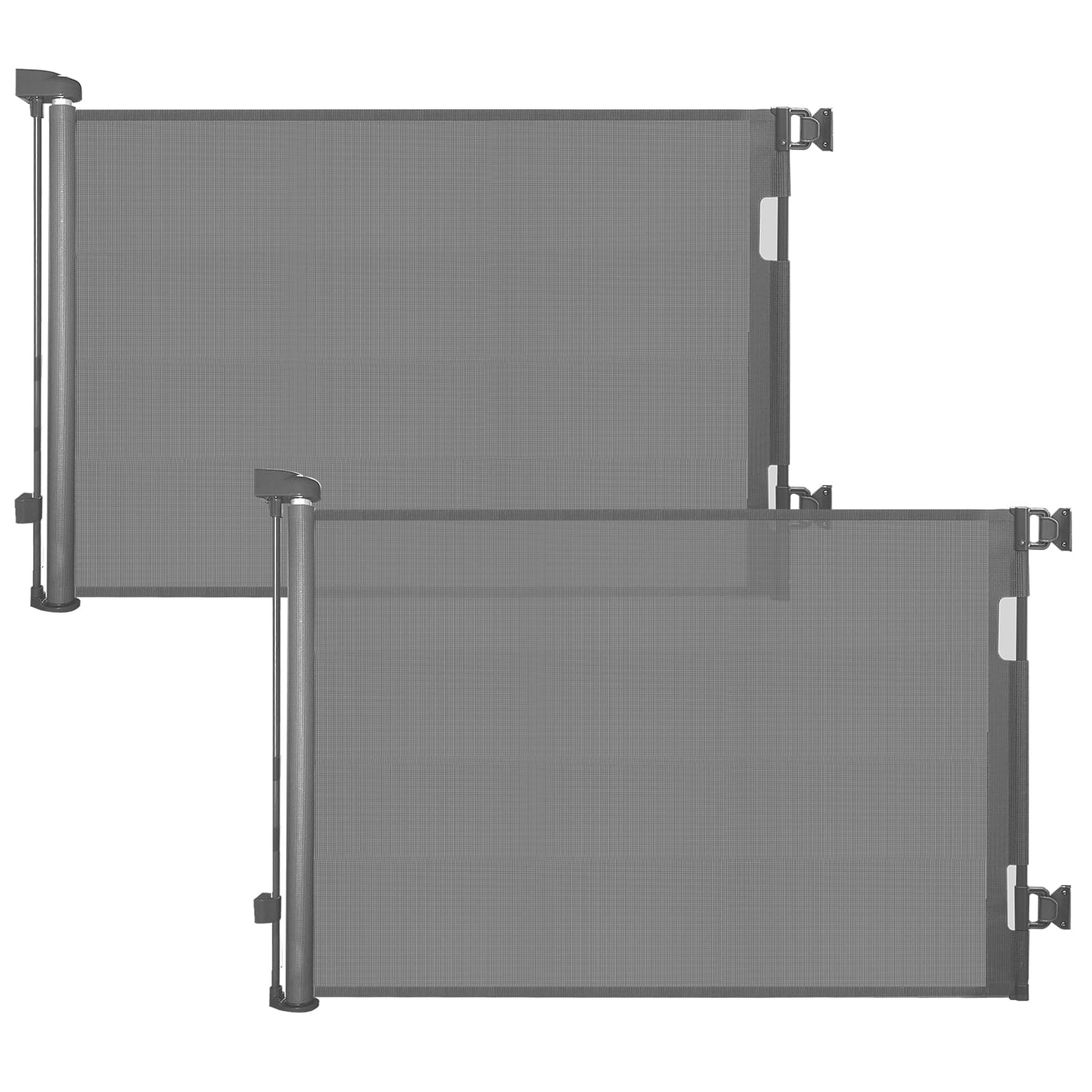DEAR LOV 2 Pack Retractable Baby Gate,Mesh Baby Gate for Child,33" Tall, Extends up to 55" Wide.Dog or Pet Gate for Doorways, Stairs, Hallways, Indoor/Outdoor (33"x55",Grey)