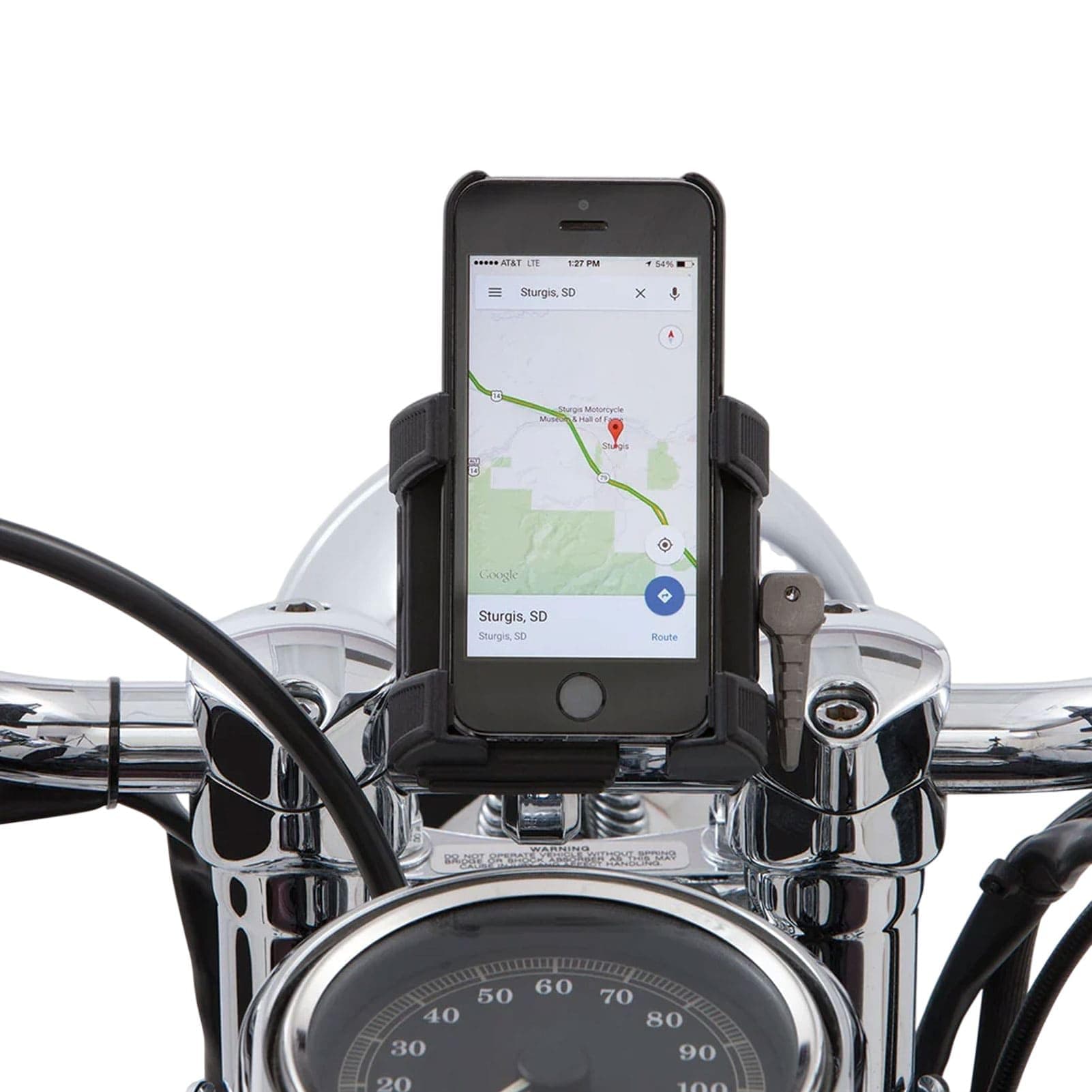 Ciro 50314 Chrome Smartphone/Gps Holder for 1-1/4" Handlebars