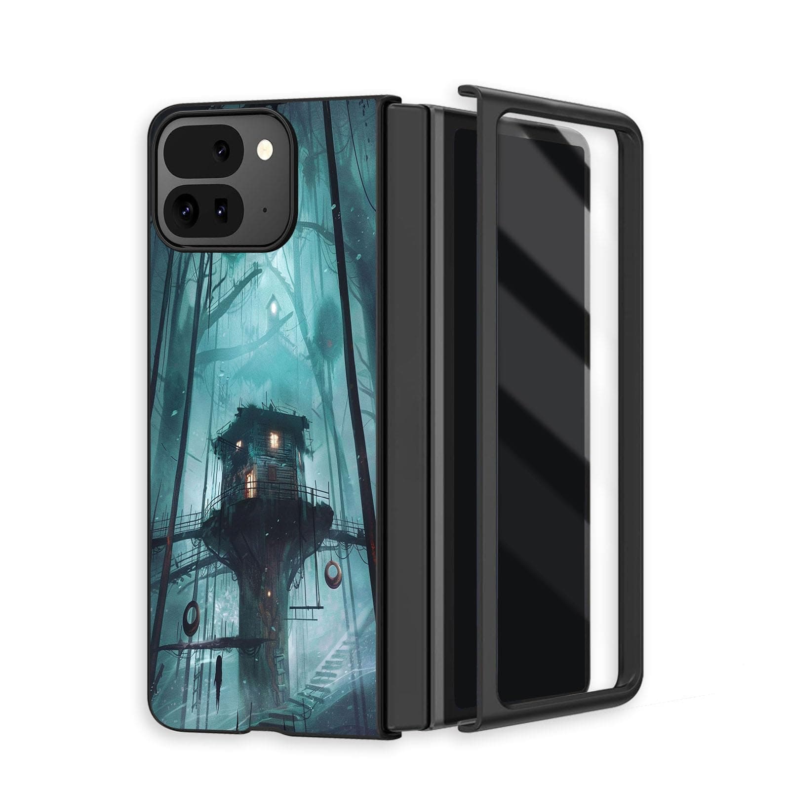 DSIVIKIZ Military-Grade Ultra Slim Hard PC Cover for Google Pixel 10 Pro Fold-Mysterious House, Anti-Fingerprint Rugged Shockproof Protective Bumper Case for Google Pixel 10 Pro Fold