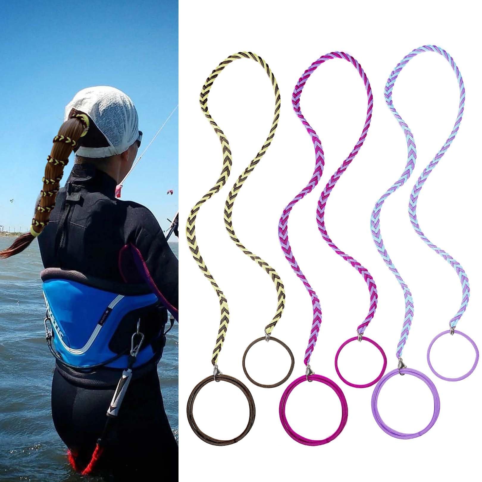 SISYOUP 3 Pack 25' Colorful Elastic Hair Ties, Hair Bands for Long Thick Curly Hair, Ponytail Holders for Women, Braided Hair Ties Scrunchies, Keep Hair No Mess