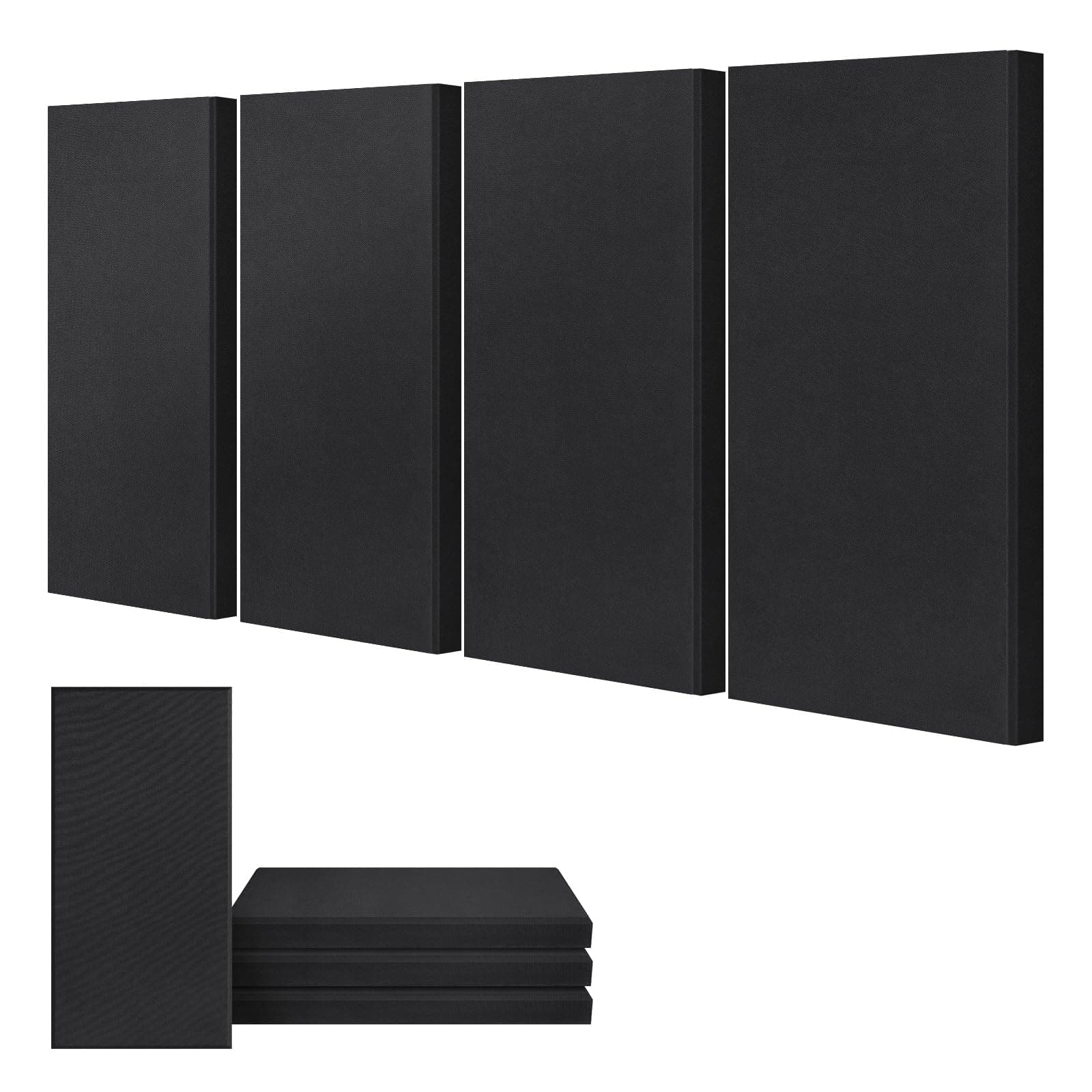 4 Pack Acoustic Fiberglass Panels 23.6" x 11.8" Sound Absorbing, Deep Black