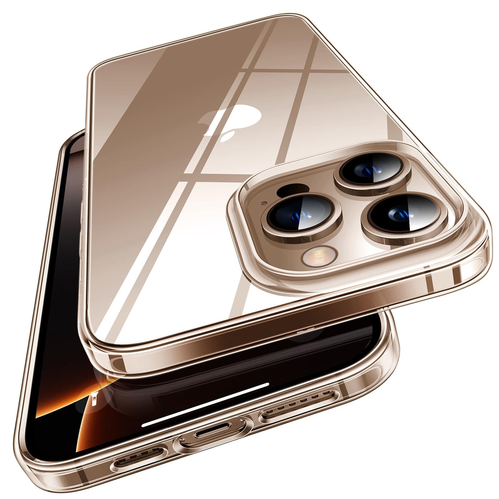 TORRAS Crystal Clear für iPhone 16 Pro Max Hülle (1A Vergilbungsschutz) Ultradünn Militär-Grade Stoßfest Handyhülle iPhone 16 Pro Max Case Weich Griff Silikon Hülle iPhone 16 Pro Max Transparent