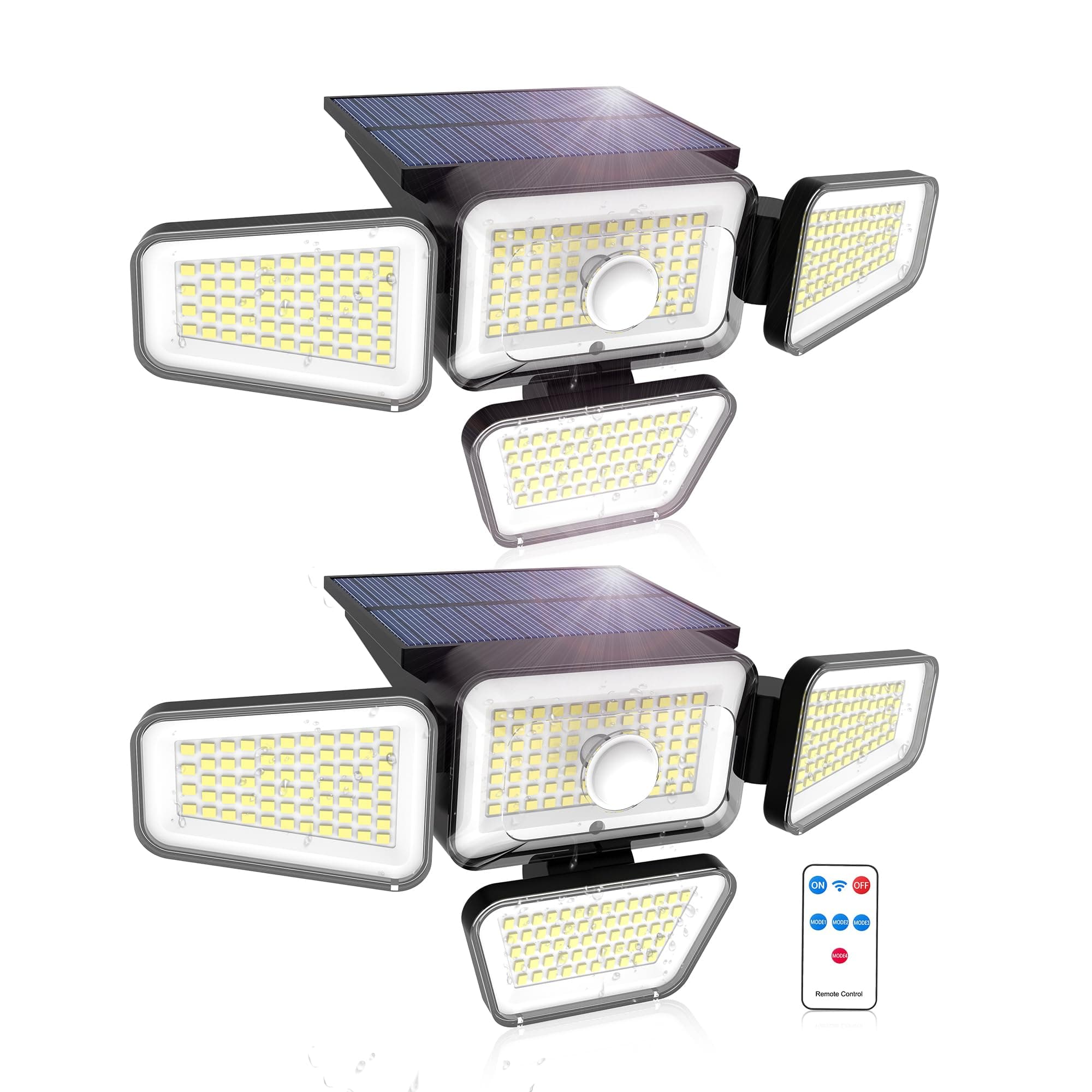 2 Pack Solar Lights Outdoor, 2500LM Motion Sensor Security Flood Lights