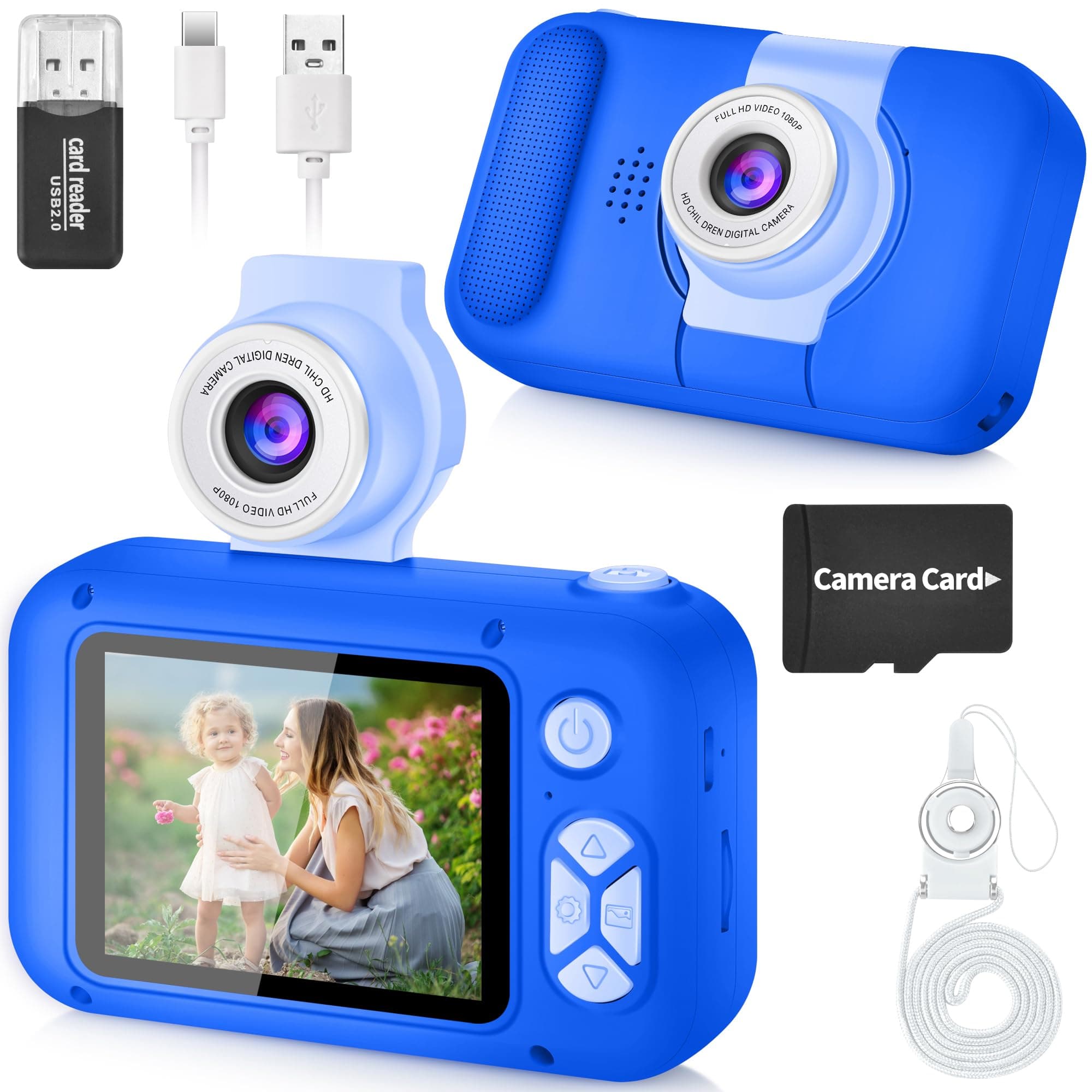ARNSSIEN Kids Camera with Video,180°Flip Lens,2.4" Selfie Camera for Kids