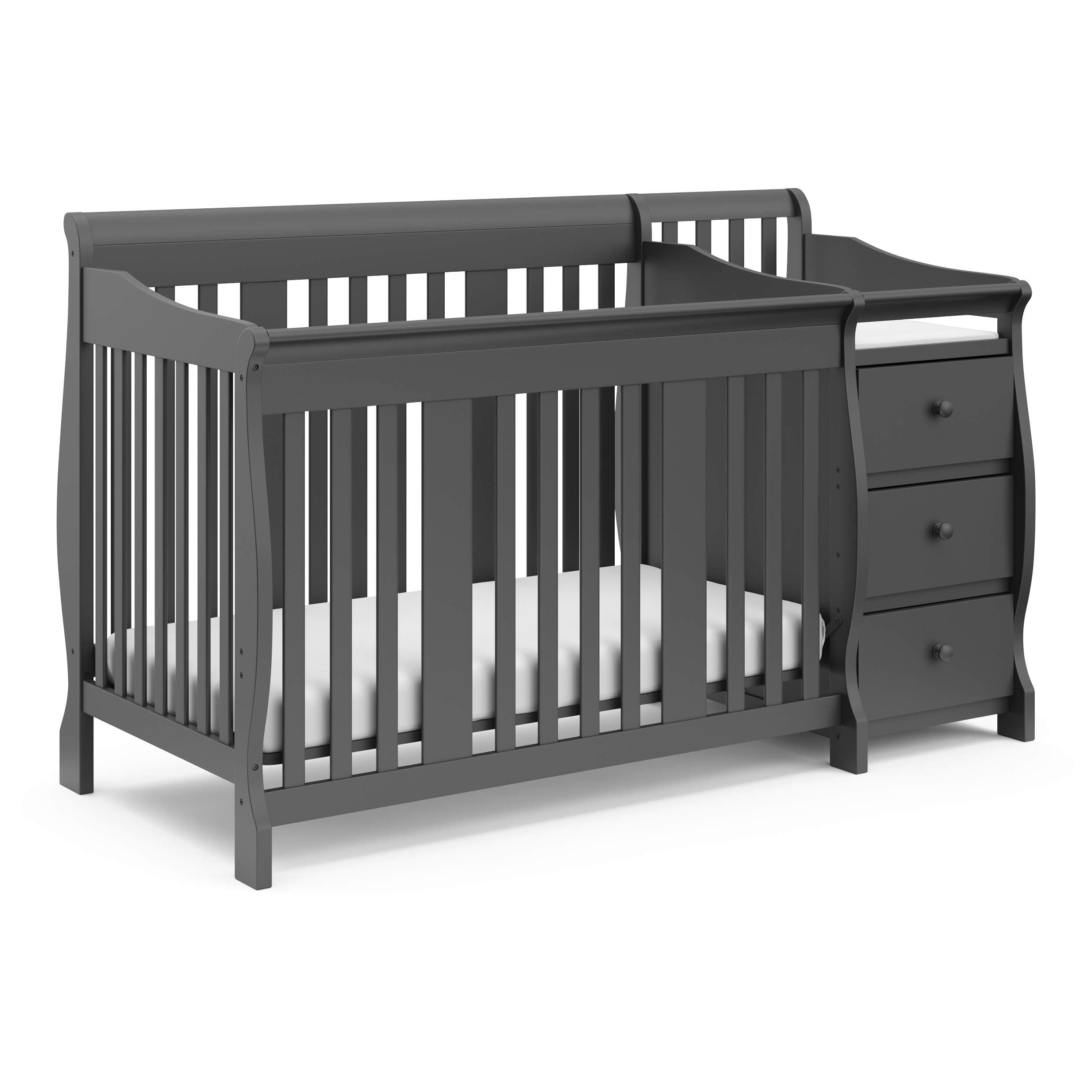 Storkcraft Portofino 5-in-1 Convertible Crib and Changer, Gray