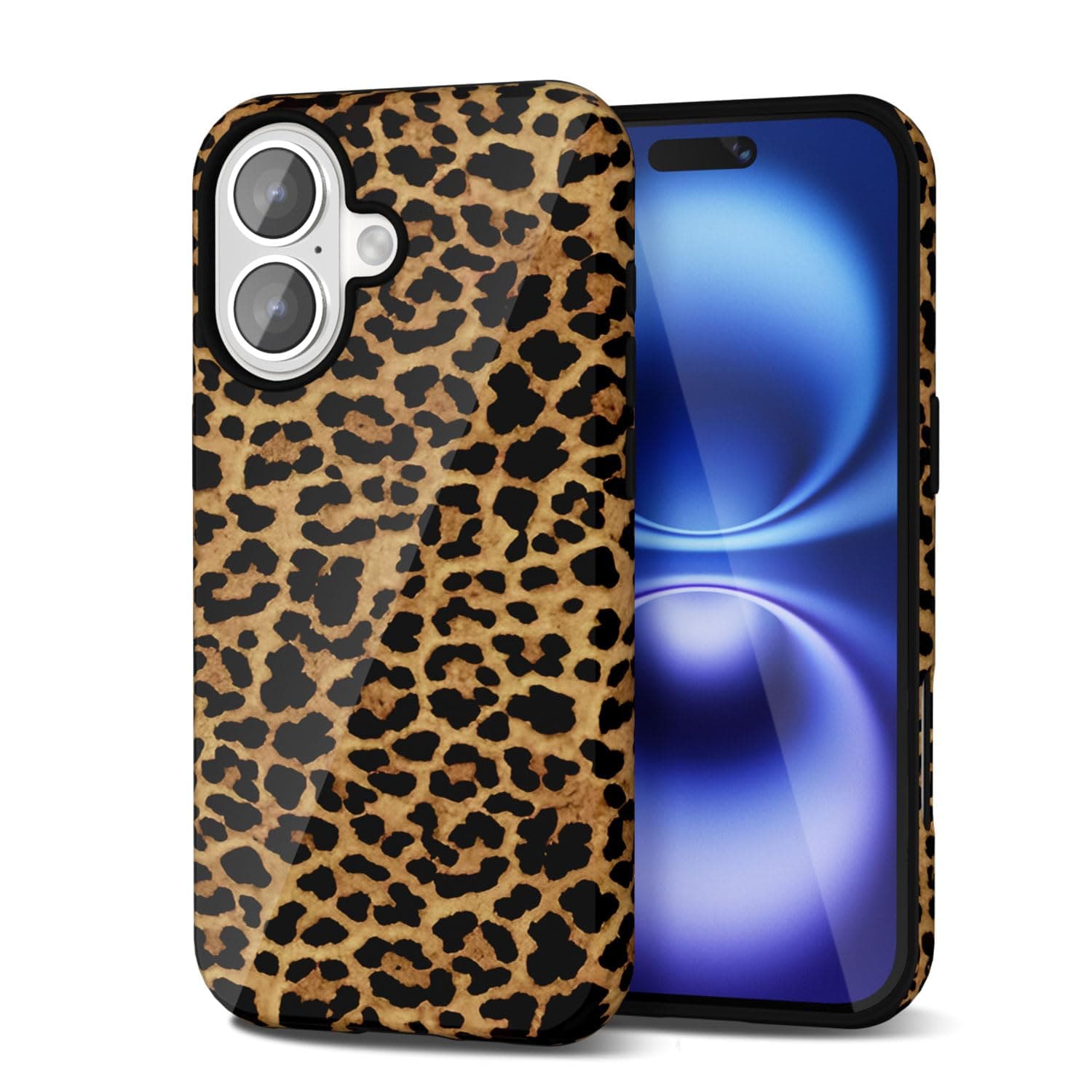 Svanove Cheetah Print Phone Case for iPhone 16, Girly Cute Leopard Case for Women, Luxury Trendy Retro Cool Animal Print Design, Aesthetic Pattern Y2k Slim Hard Shell Plastic Cover, Brown Fall