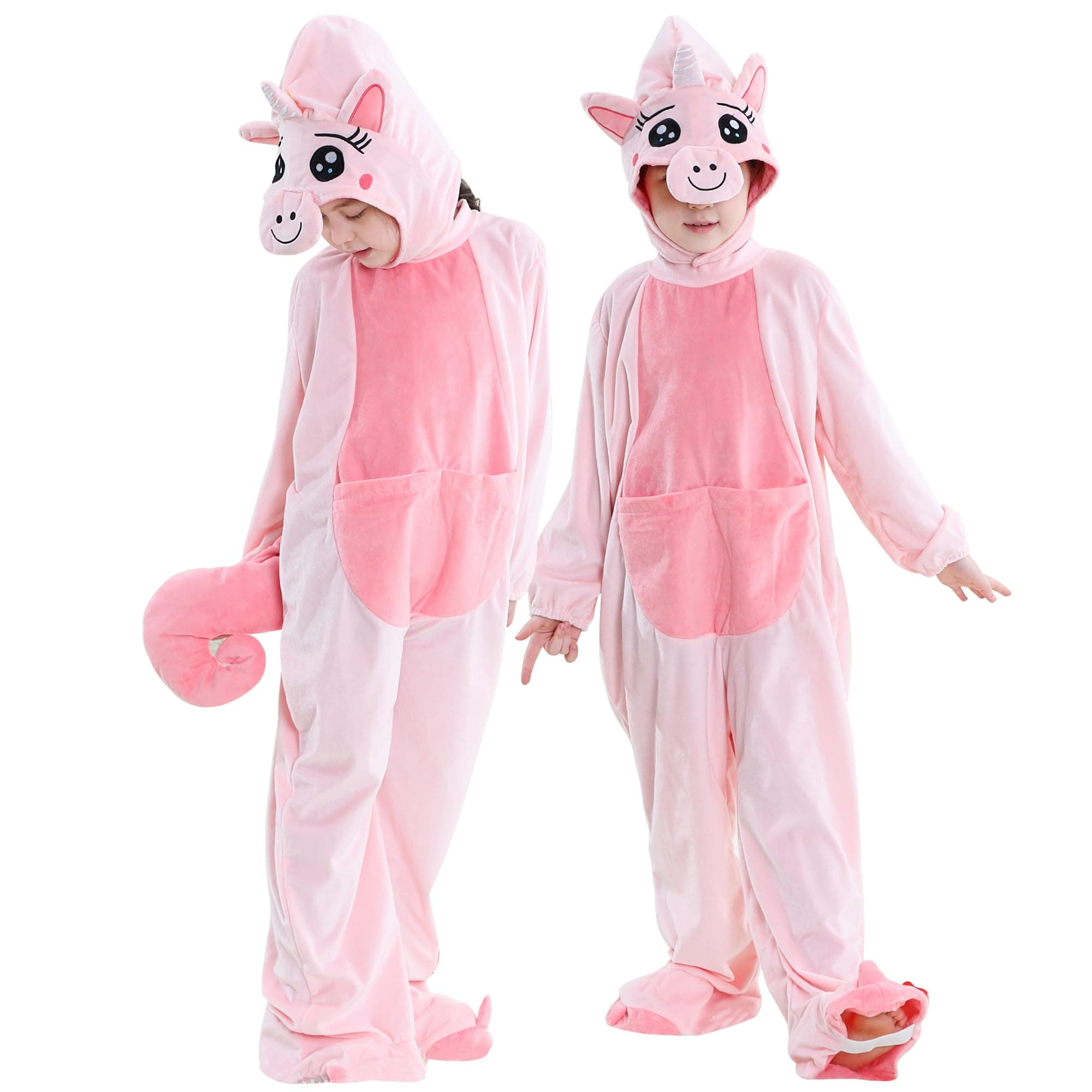 MICHLEY Magical Unicorn Costume for Girls & Boys 11-12Years Adorable Rainbow Costume Non-Shedding Birthday Fairy Party