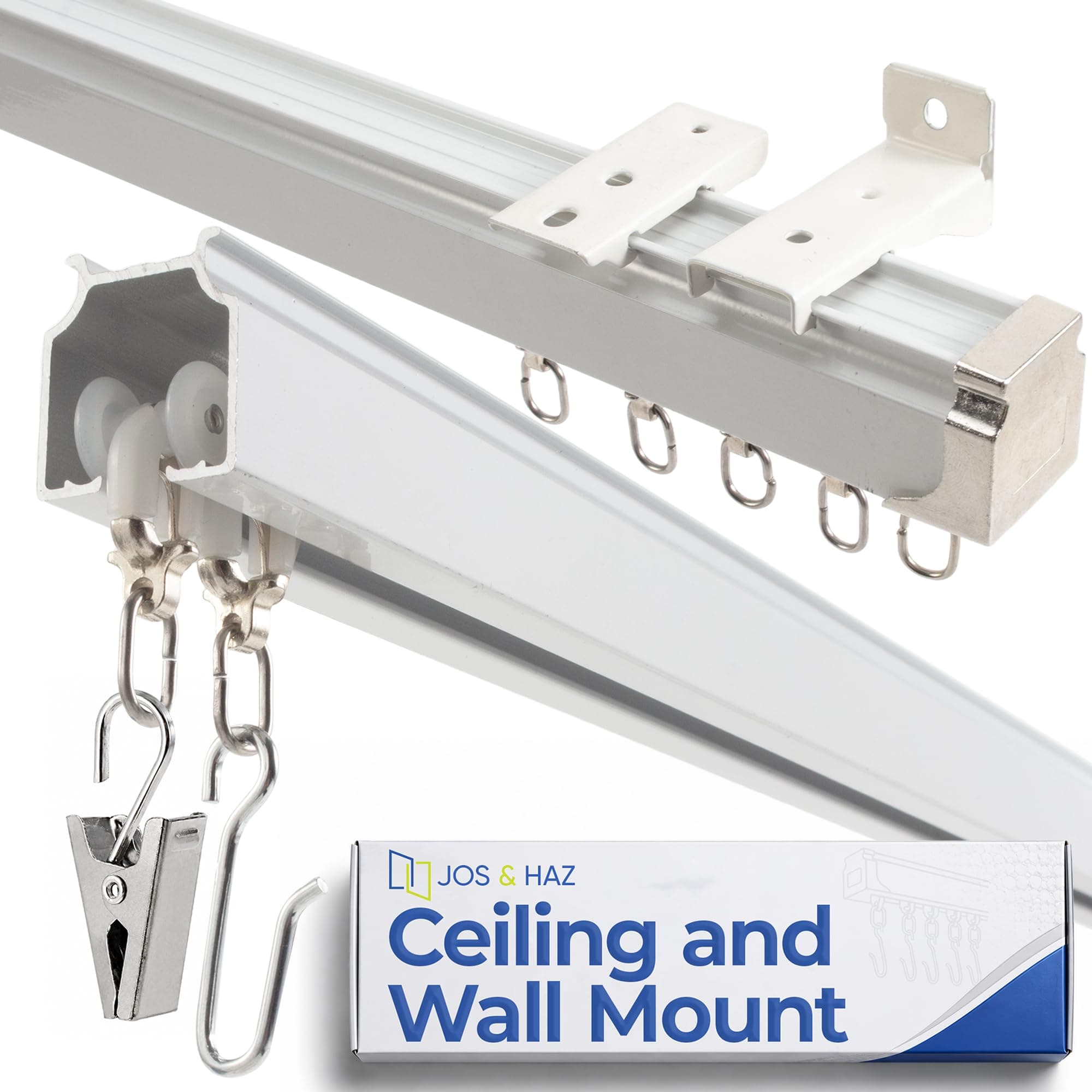 Jos & Haz Celling Curtain Track Set 5m / 16.4ft, Curtain Track Wall Mount