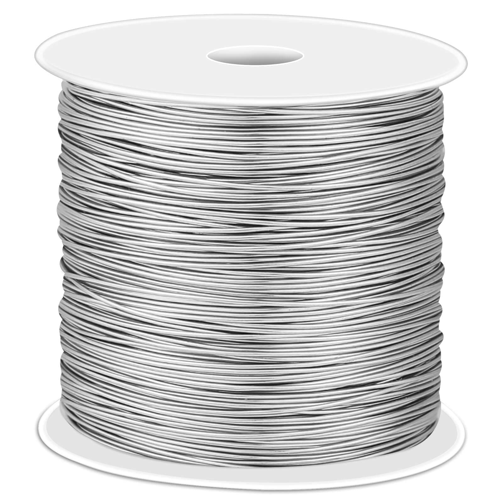 Cridoz 22 Gauge Stainless Steel Wire for Jewelry Making, DIY Crafts, Floral Arranging, Wrapping & Framing, Silver, SSW-22, 262 Feet, 0.6mm, Polished