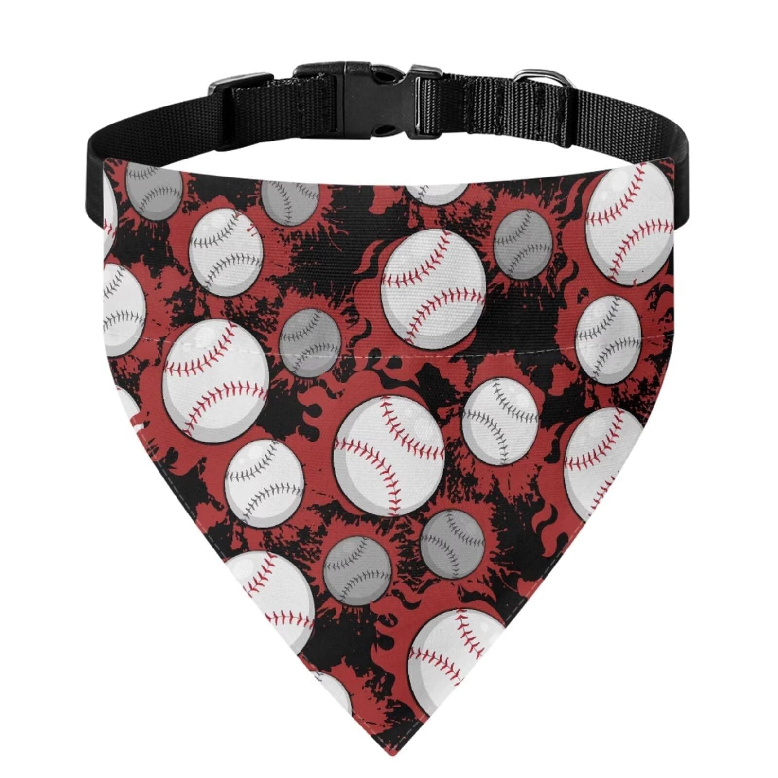 Howilath Dog Bandana Birthday Bibs Washable White Baseball Pattern Bandana Bib Kerchief Scarf Adjustable Accessories for Small to Large Dog Puppy Cat -M