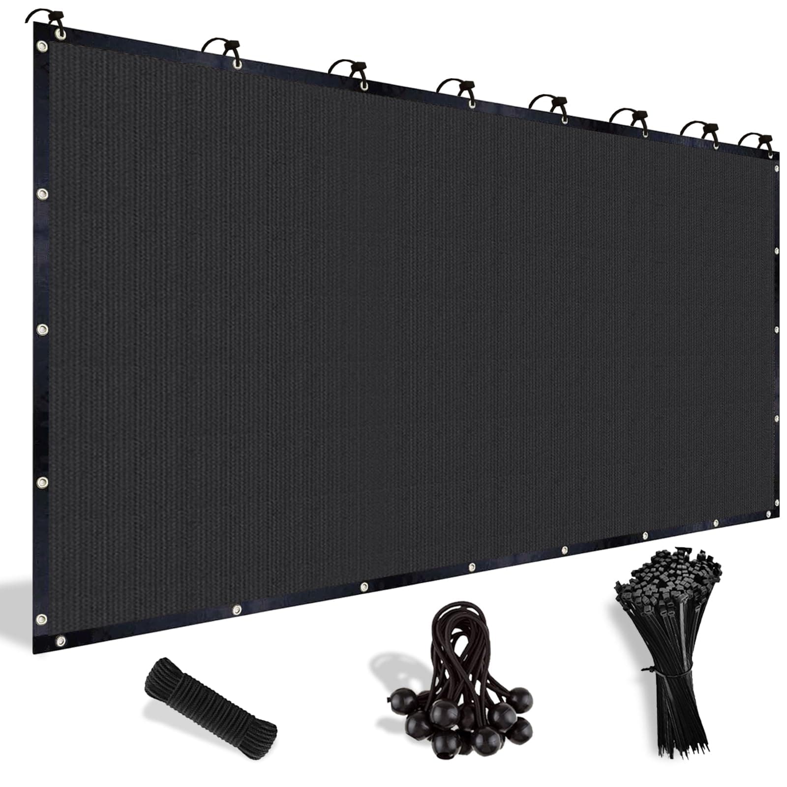Shade&Beyond 90% Sun Shade Cloth with Grommets, 8X12 FT Pergola Shade Cover Canopy, Mesh Tarp Sun Screens for Patio, Outdoor, Garden, Backyard, Black