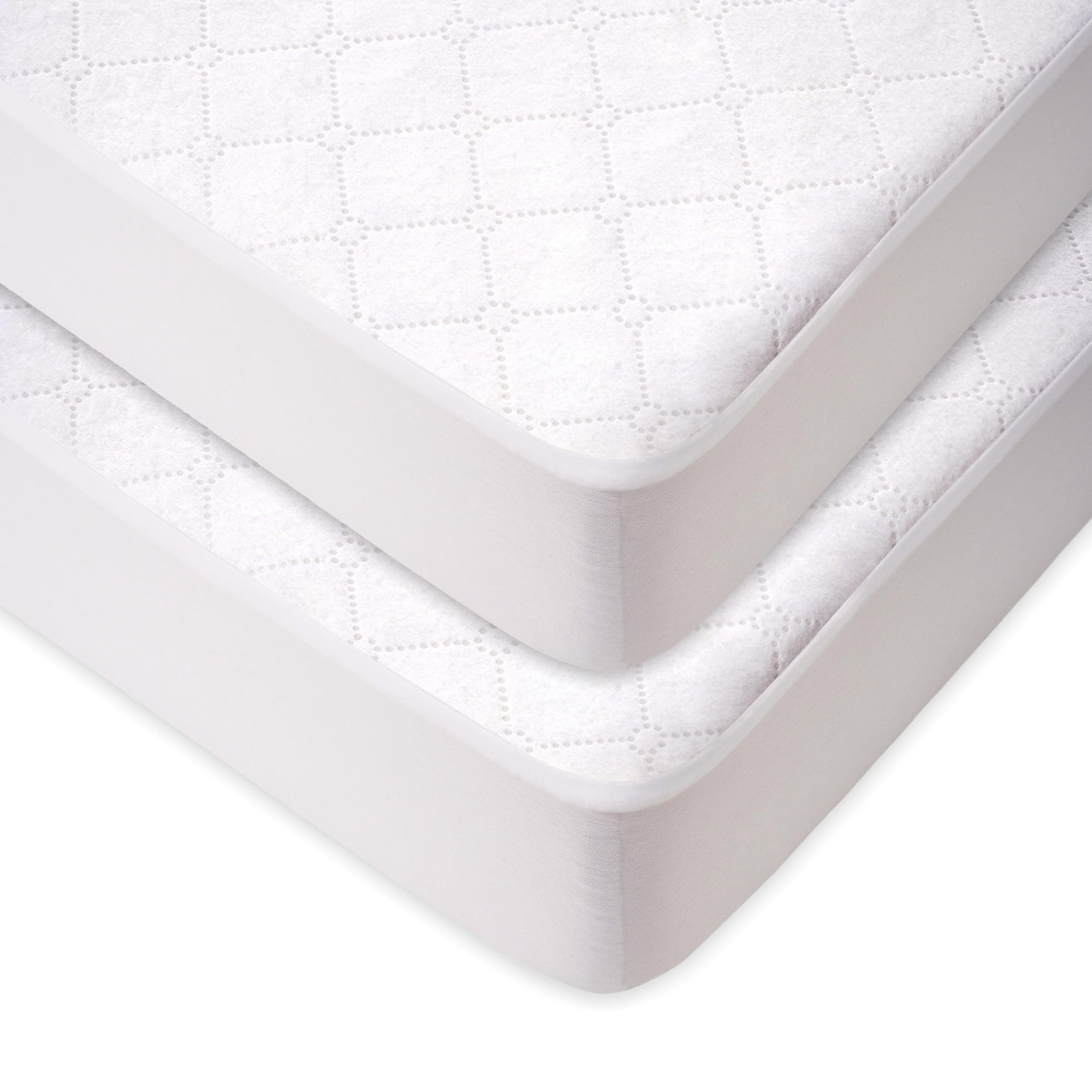 American Baby Company 2 Pack Waterproof Pack N Play Playard Mattress Protector, Quilted Mattress Pad Cover, 27" x 39"