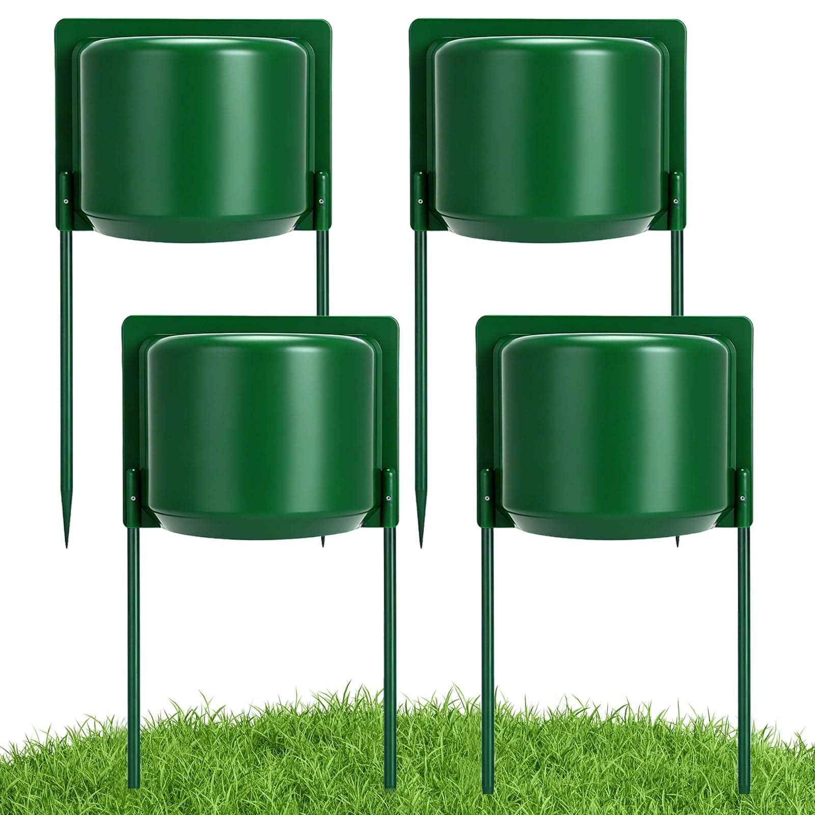 Benwanfee 4 Pack Sprinkler Guard Green Sprinkler Splash Shield Plastic Head Protector Overspray Protector Guard Irrigation Over Spray Height Adjustable Guard for Lawns Parks and Garden