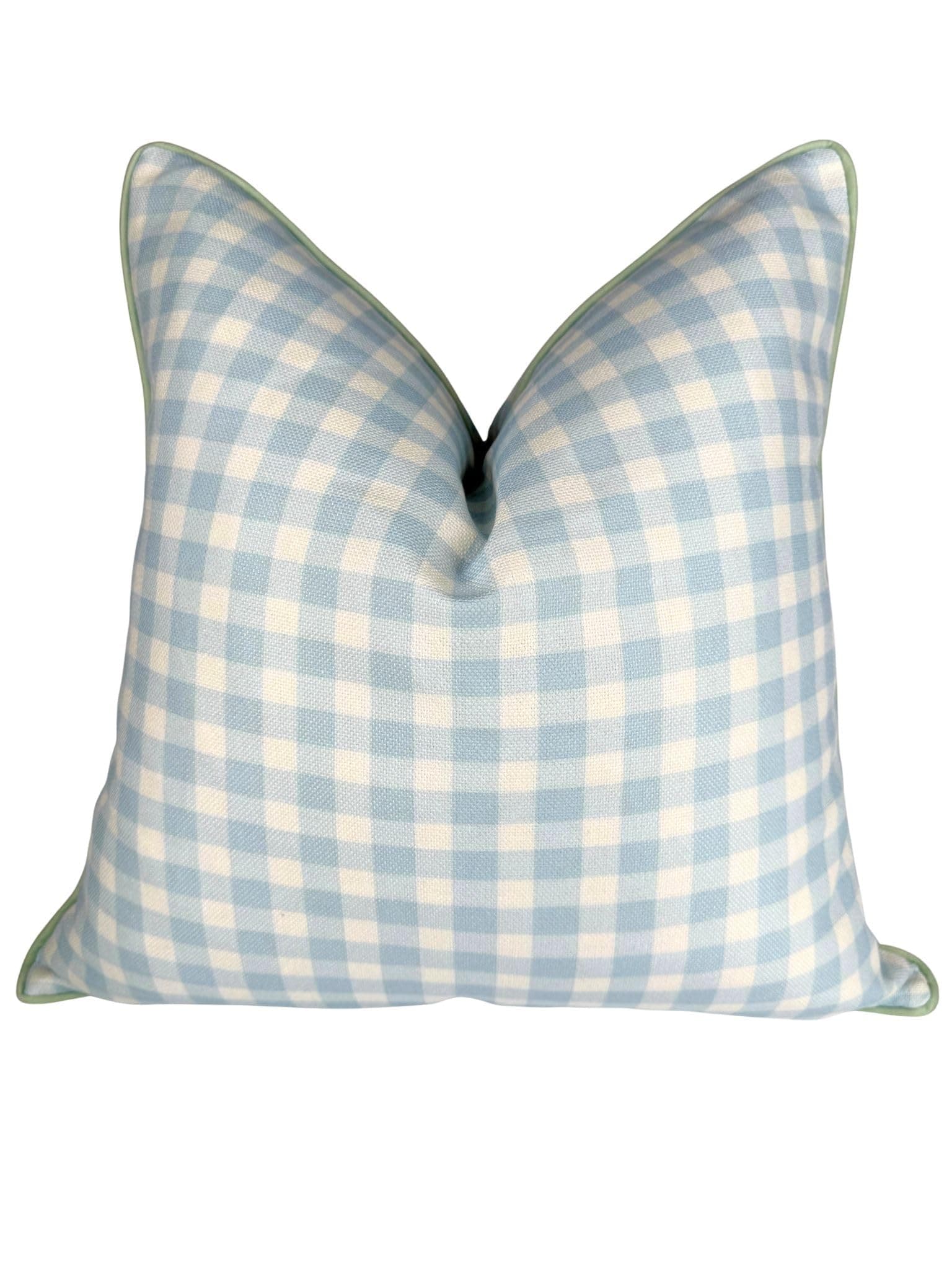 Jillien Harbor “The Charlie” Decorative Pillow Cover – Blue and White Accent Pillow Cover with Gingham-Inspired Design – Grandmillennial Home Decor, 20" x 20"