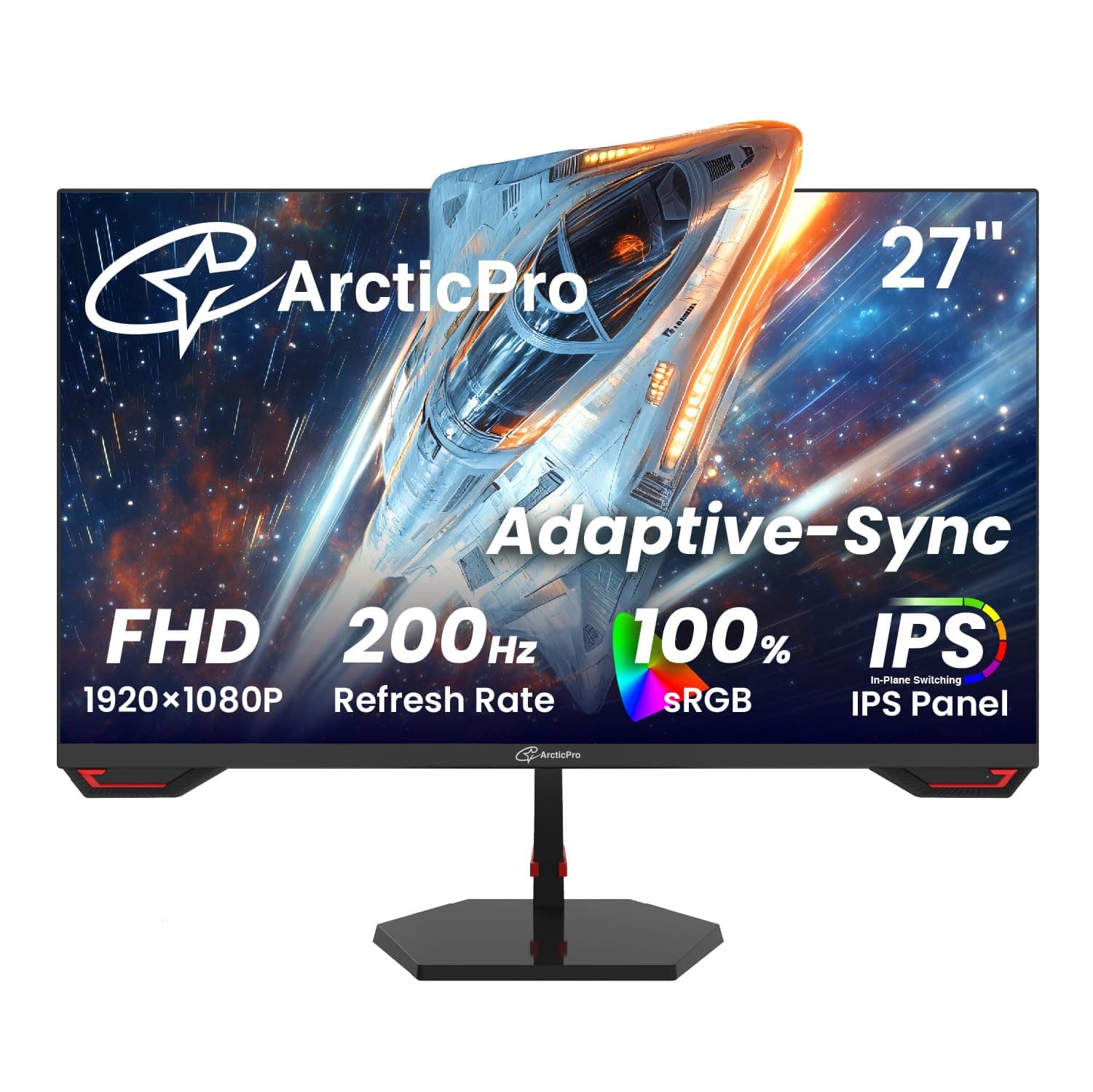 ArcticPro 27 Inch 200Hz Gmaing Monitor, FHD 1080p Monitor, Adaptive Sync