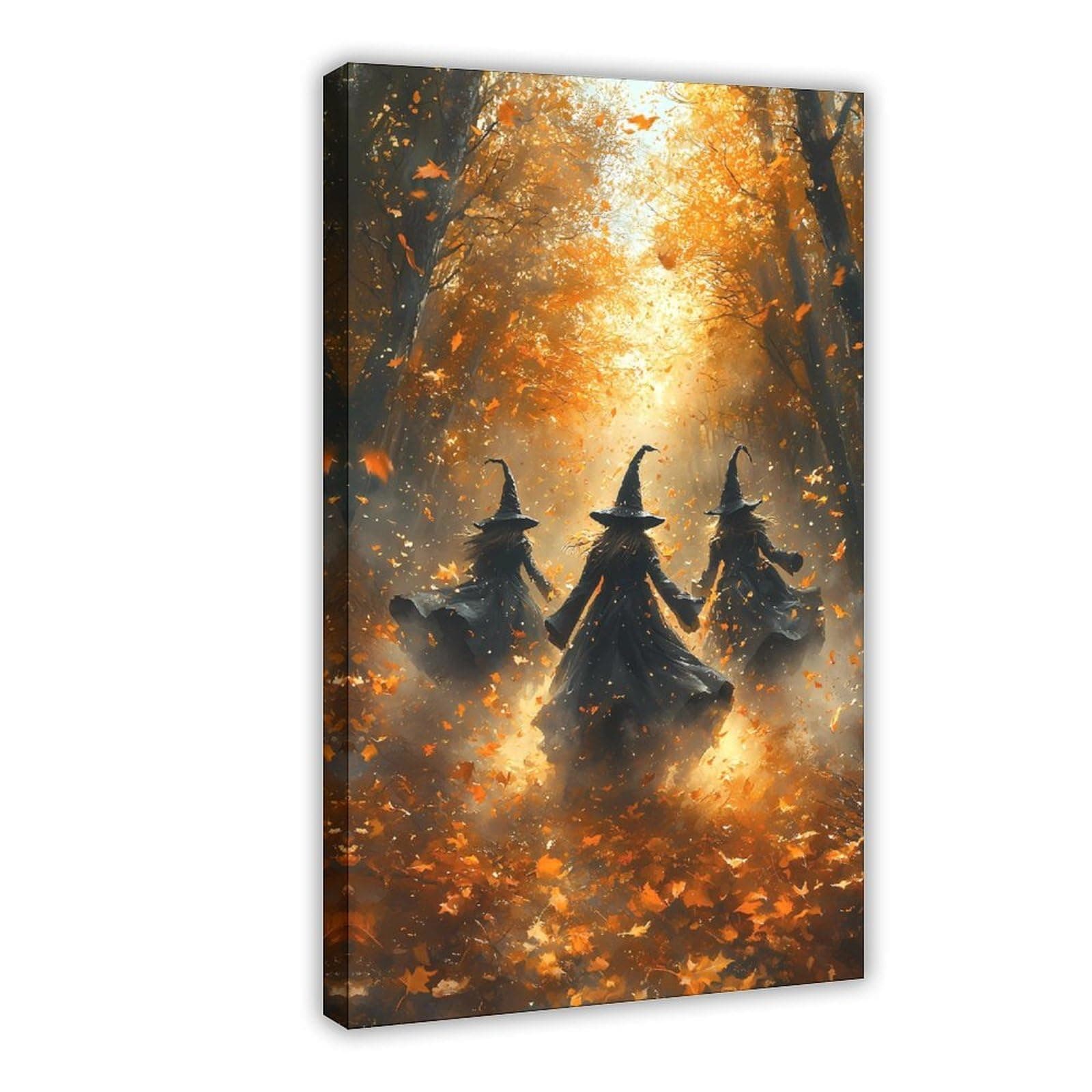 Wentipo Halloween Wall Art, Gothic Witch And Dark Academia Print, Spooky Decor for Home Frame-style08x12inch(20x30cm)