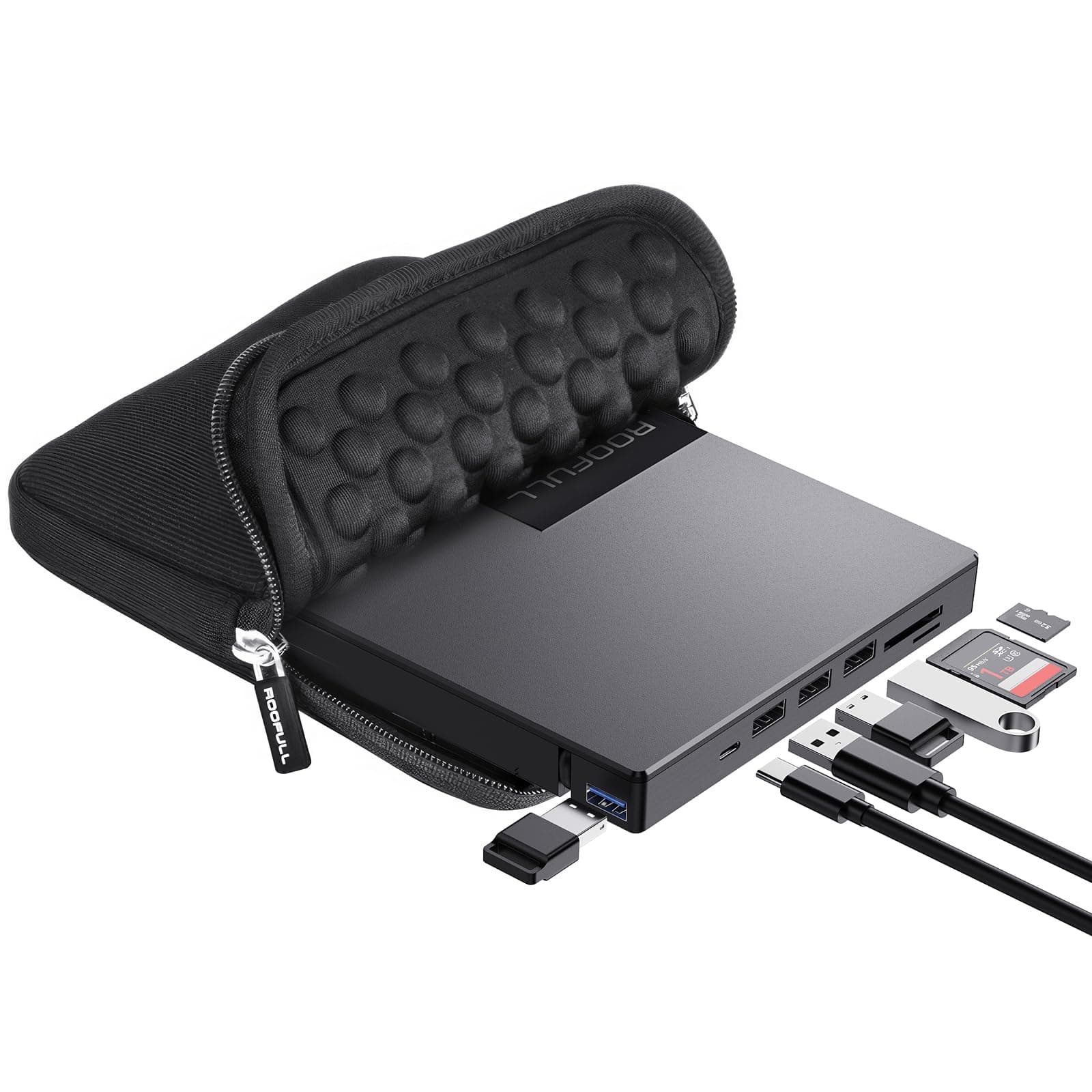 ROOFULL External CD DVD Drive for Laptop USB 3.0 & USB-C