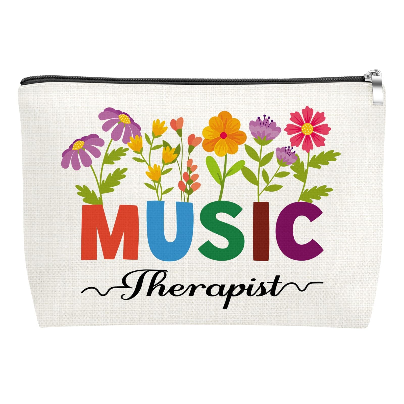 Mxrymvu Musical Theater Gift Makeup Bags Music Therapist Gifts Music Therapist Appreciation Gift for Women Musicians Cosmetic Bags for Birthday Christmas Thanksgiving Retirement