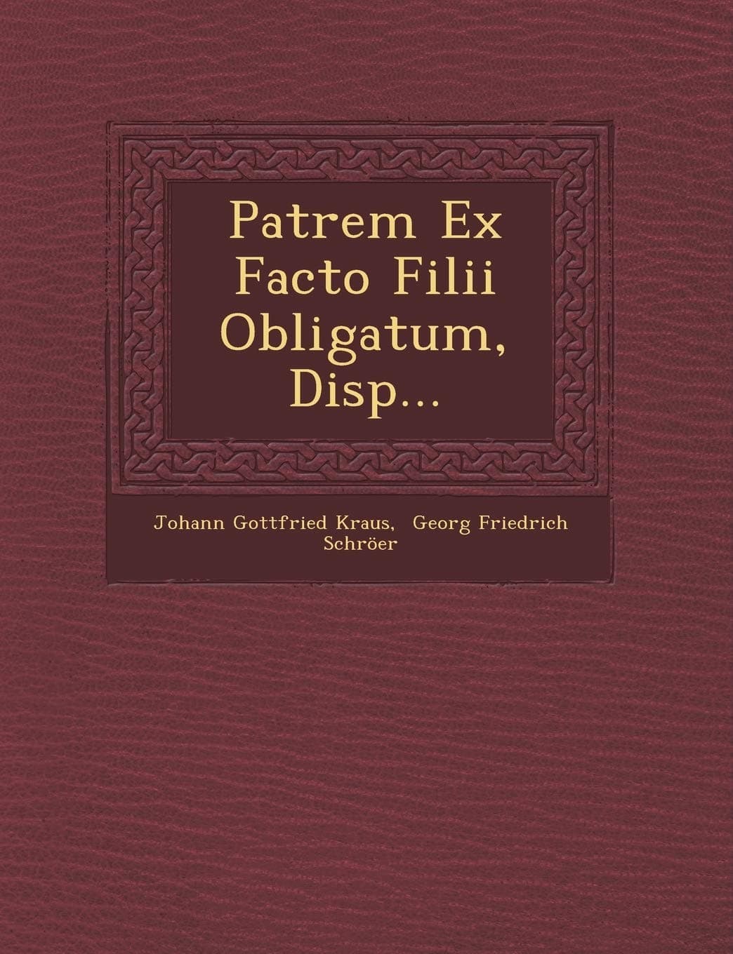 Patrem Ex Facto Filii Obligatum, Disp...