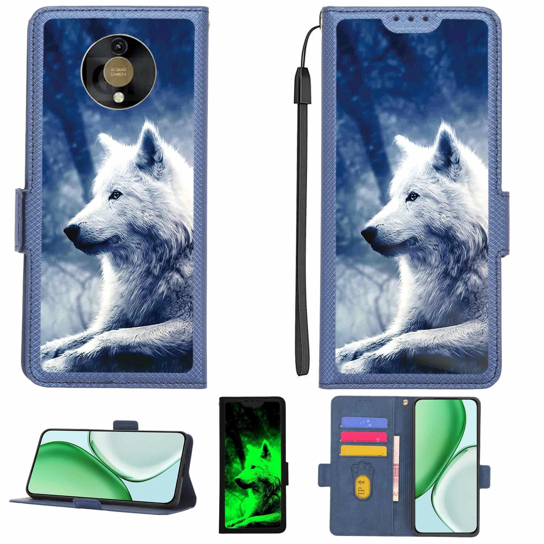 Kinetijy Funda Compatible para Uniwa M5506l Funda Case Carcasa Soporte [con lámina Protectora HD de dureza 9H] [Bloqueo RFID][Efecto Luminoso Oscuro] LPT-Lang