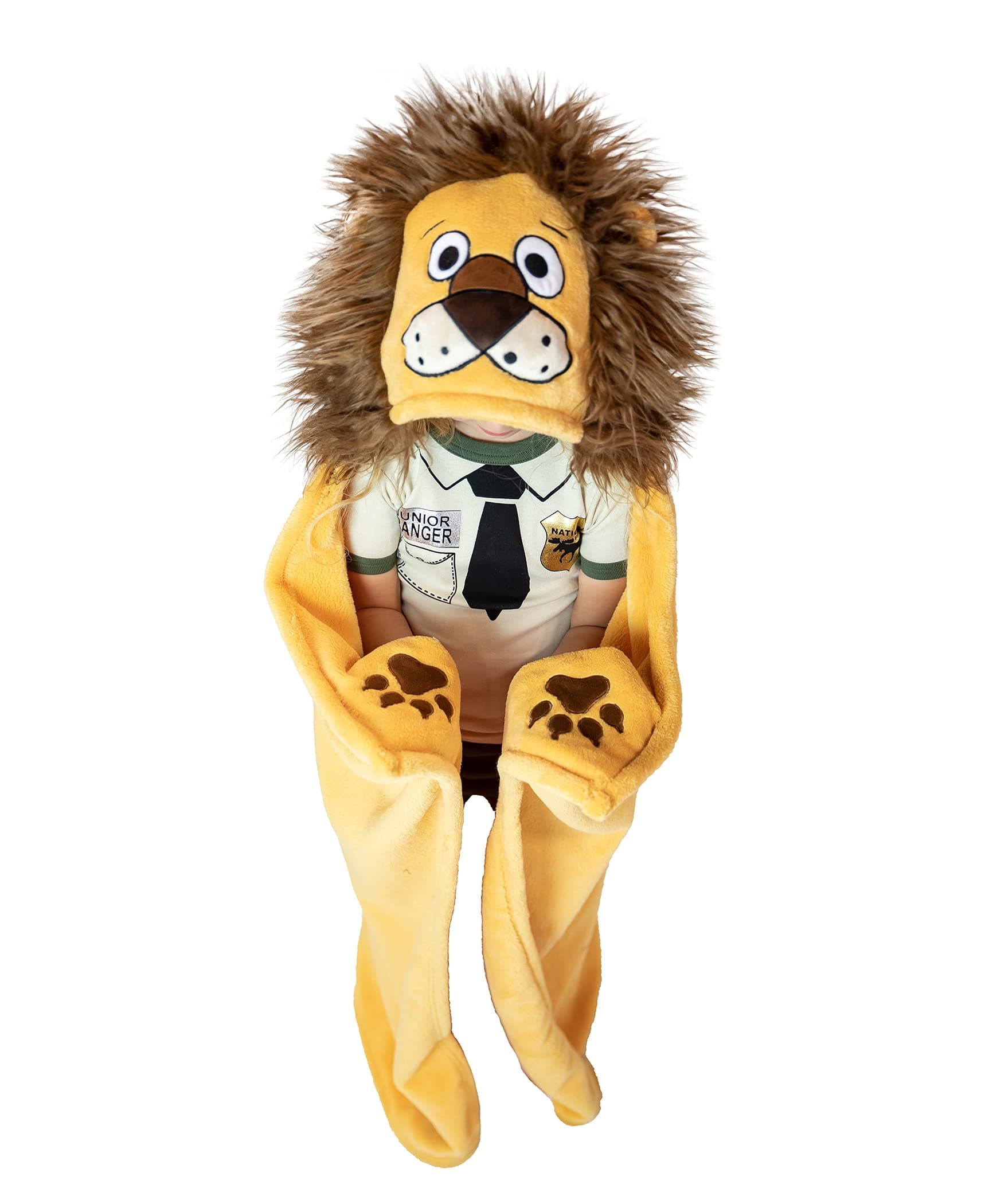 LazyOne Wearable Hooded Blanket for Kids, Animal Hooded Blanket (Lion)
