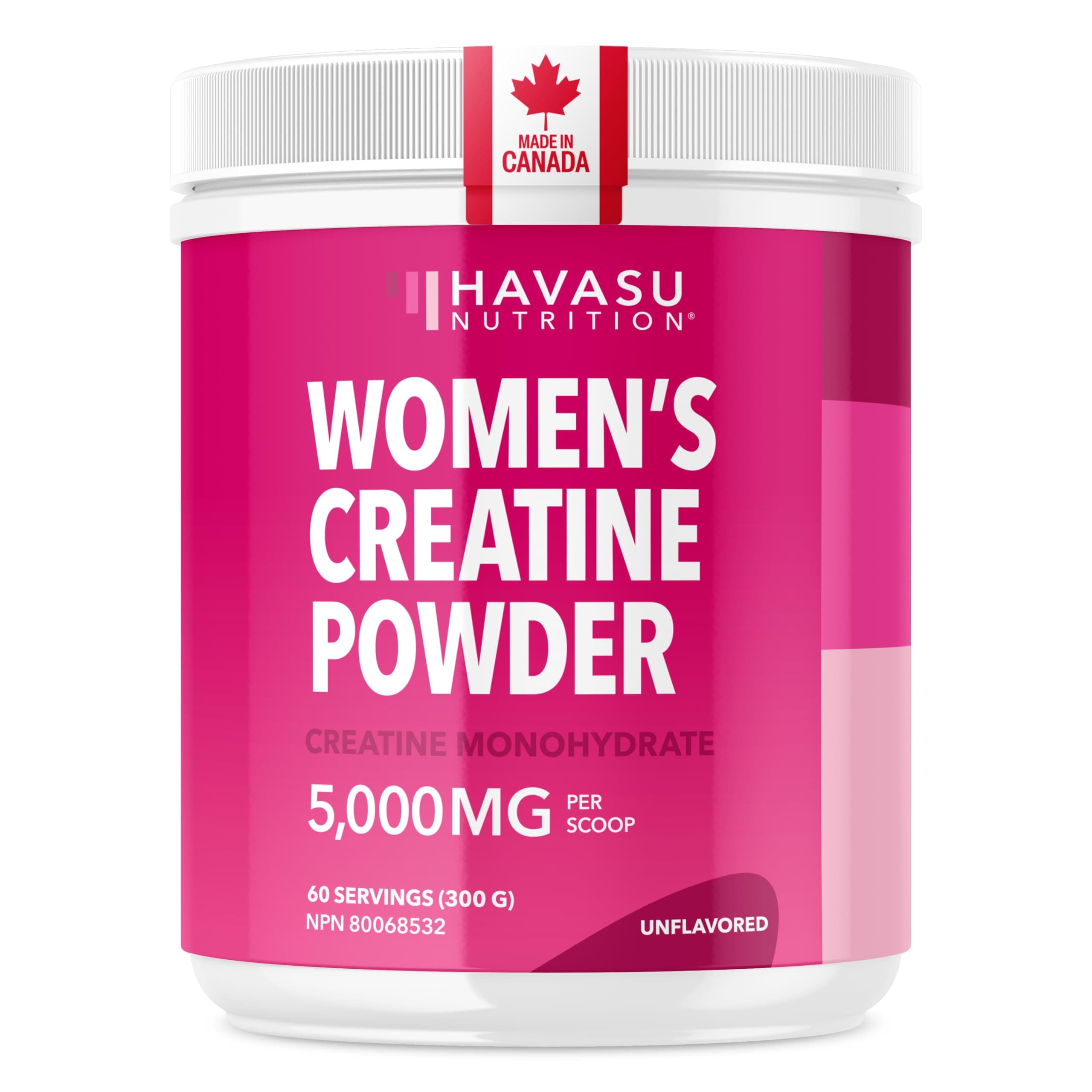 Creatine for Women, 5000mg Creatine Monohydrate, Unflavoured Made in Canada