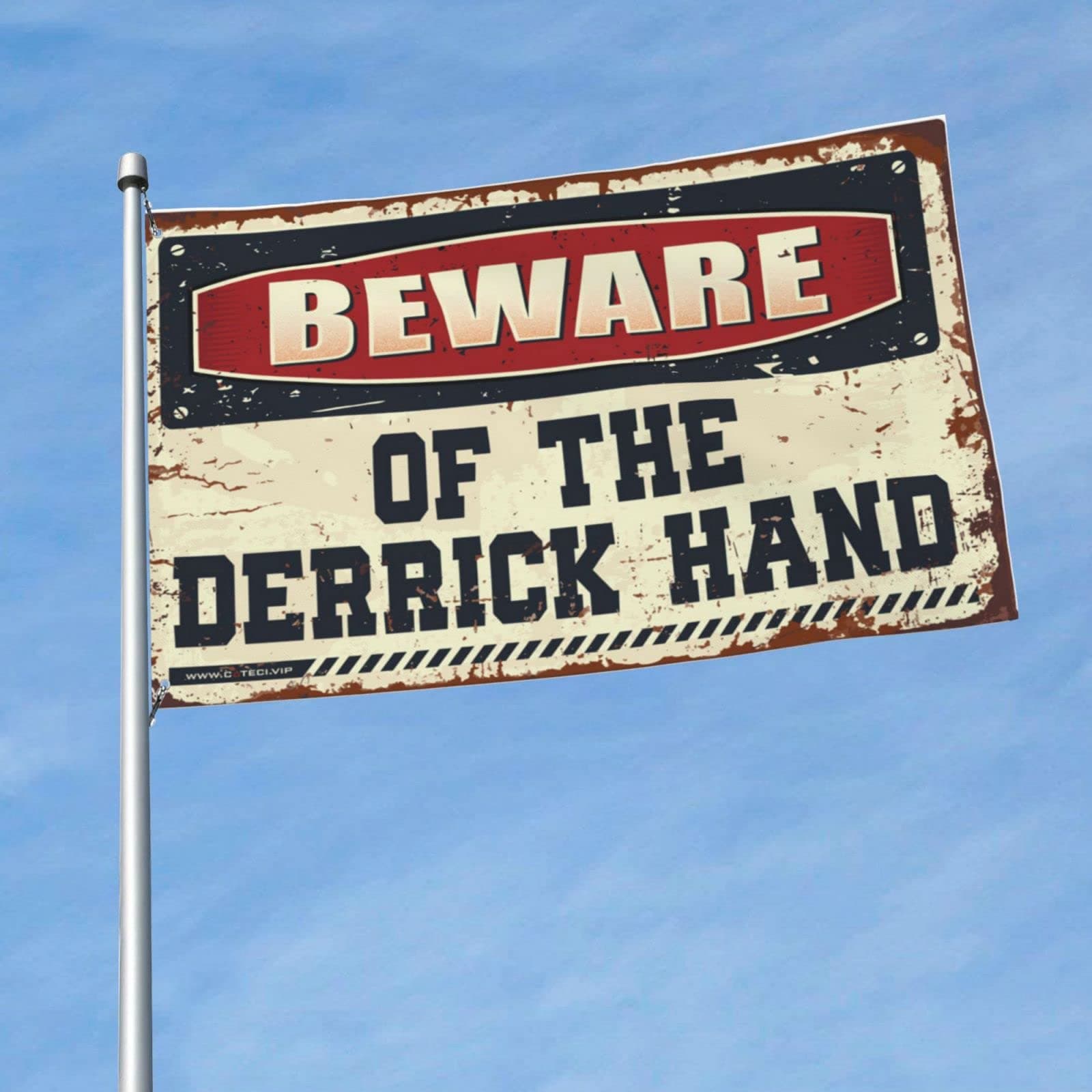 gaeruite Funny House Decor Beware of The Derrick Hand Flag Flags for Room Girls Room Door Decor (Size : 30X45CM)