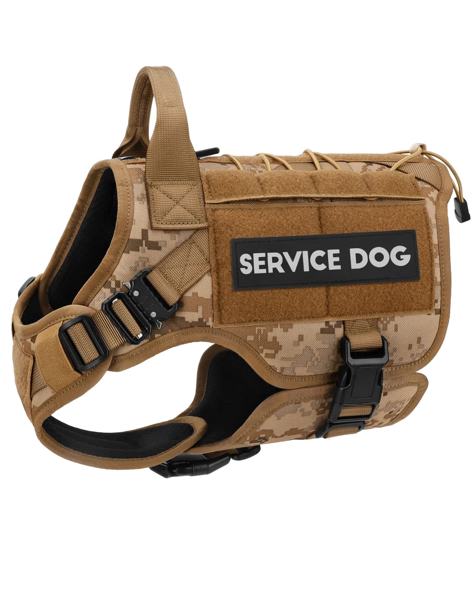 Petnanny Tactical Dog Harness Service Vest L for Medium Dogs Desert Camo M
