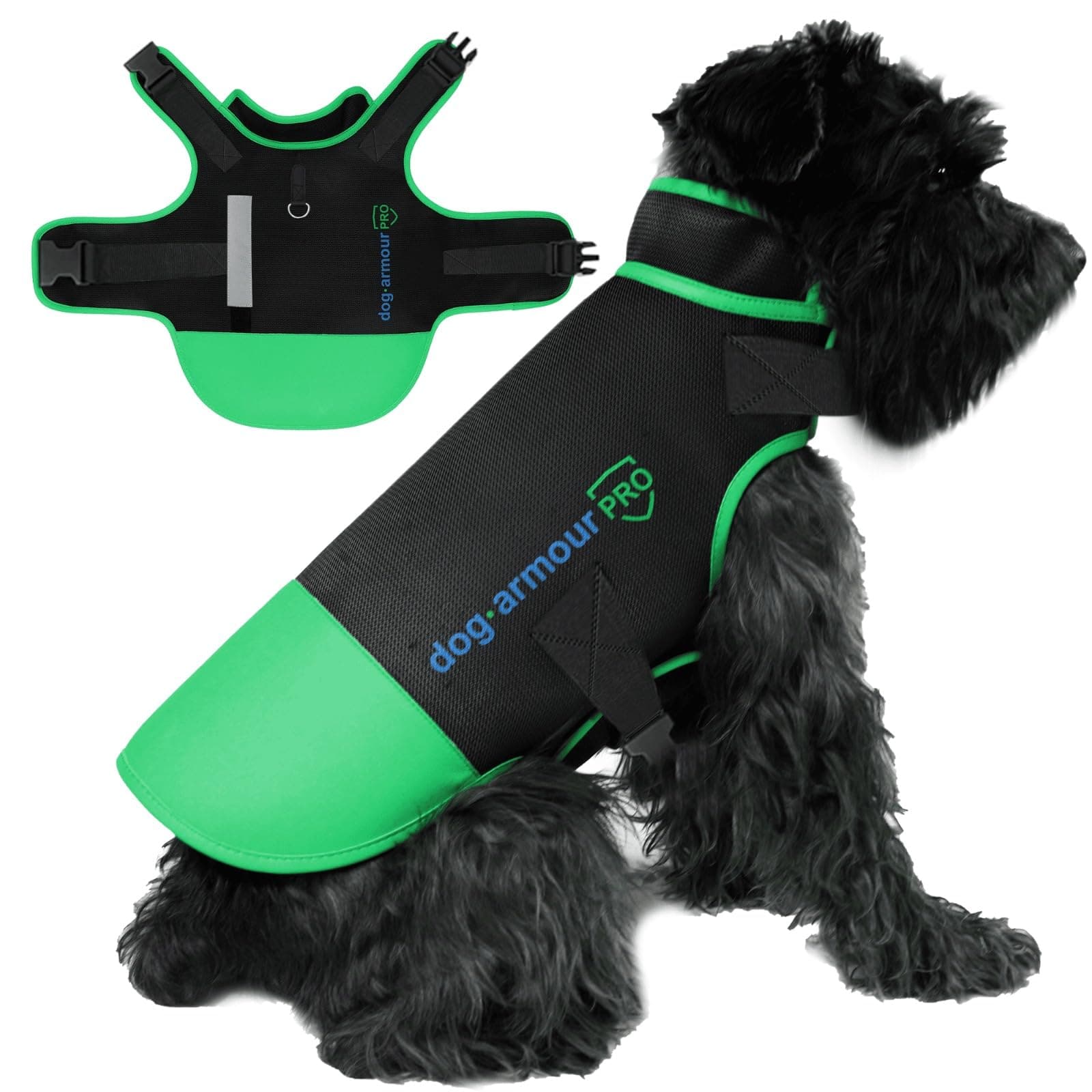 dog armour PRO Protective Dog Harness Vest for Dogs – Shield Your Pet from Raptor and Animal Attacks – Adjustable, Choke Free, Waterproof, Reflective (Large, Green)