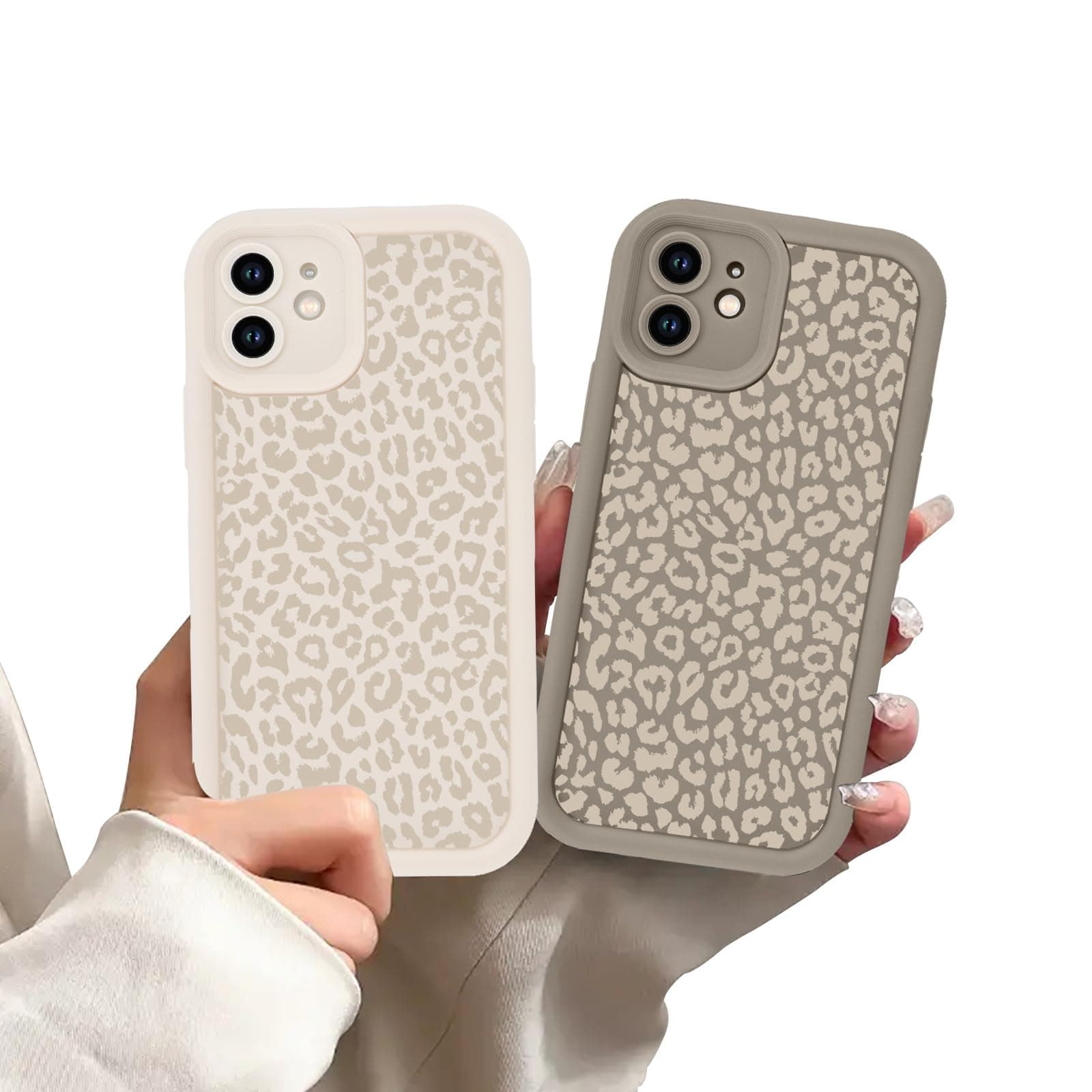 Zrutru 2 Pack Cheetah for iPhone 11 Cases Leopard for Women,Raised Camera Protection Beige Cheetah Print Phone Case,Soft TPU Shockproof Silicone Funda Cover for iPhone 11 6.1 Inch