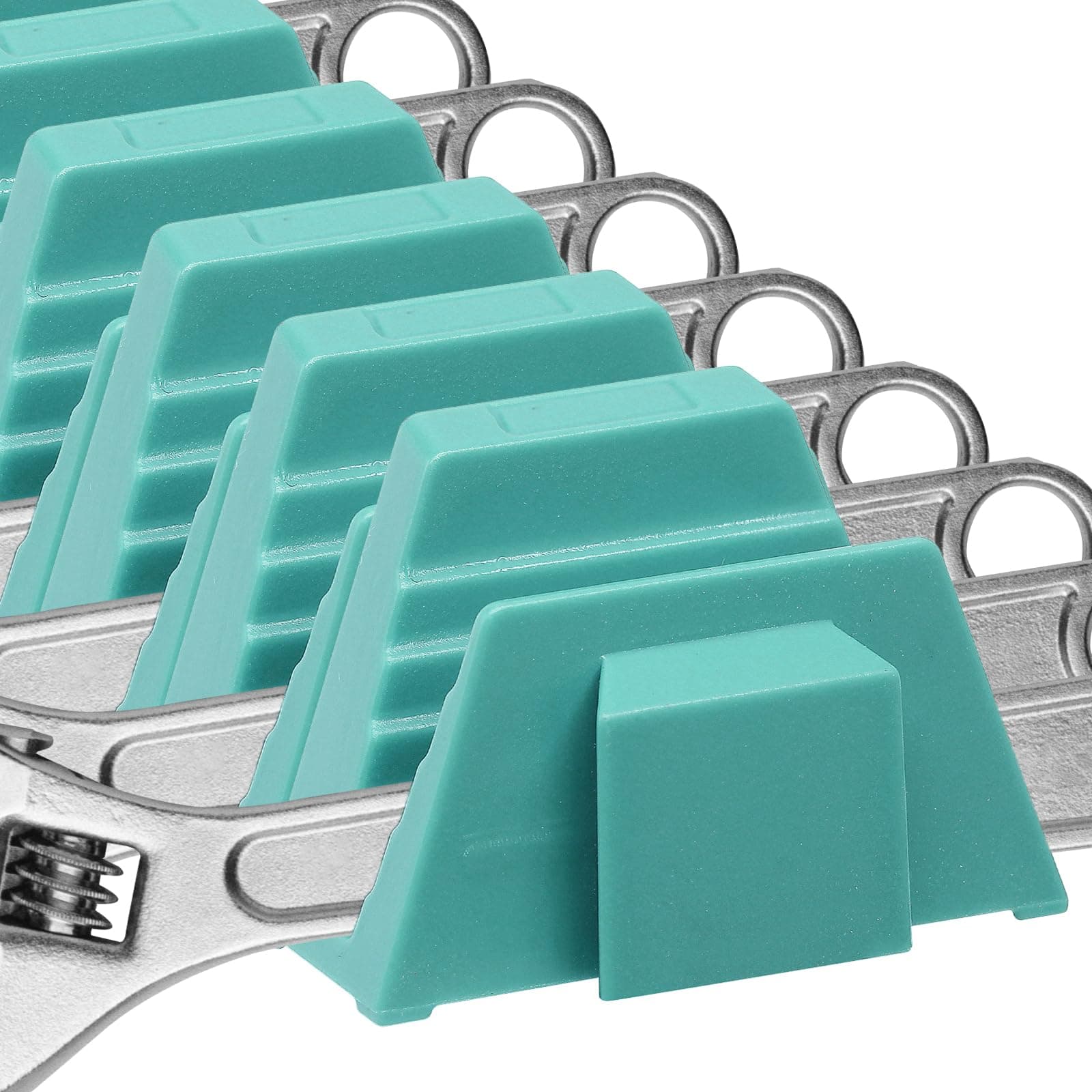 vibedor 24 Pcs Magnetic Wrench Organizer, Customizable Wrench Holder Metric & SAE Labels, Tool Organization for Garage, Workshop and Toolbox(Green)