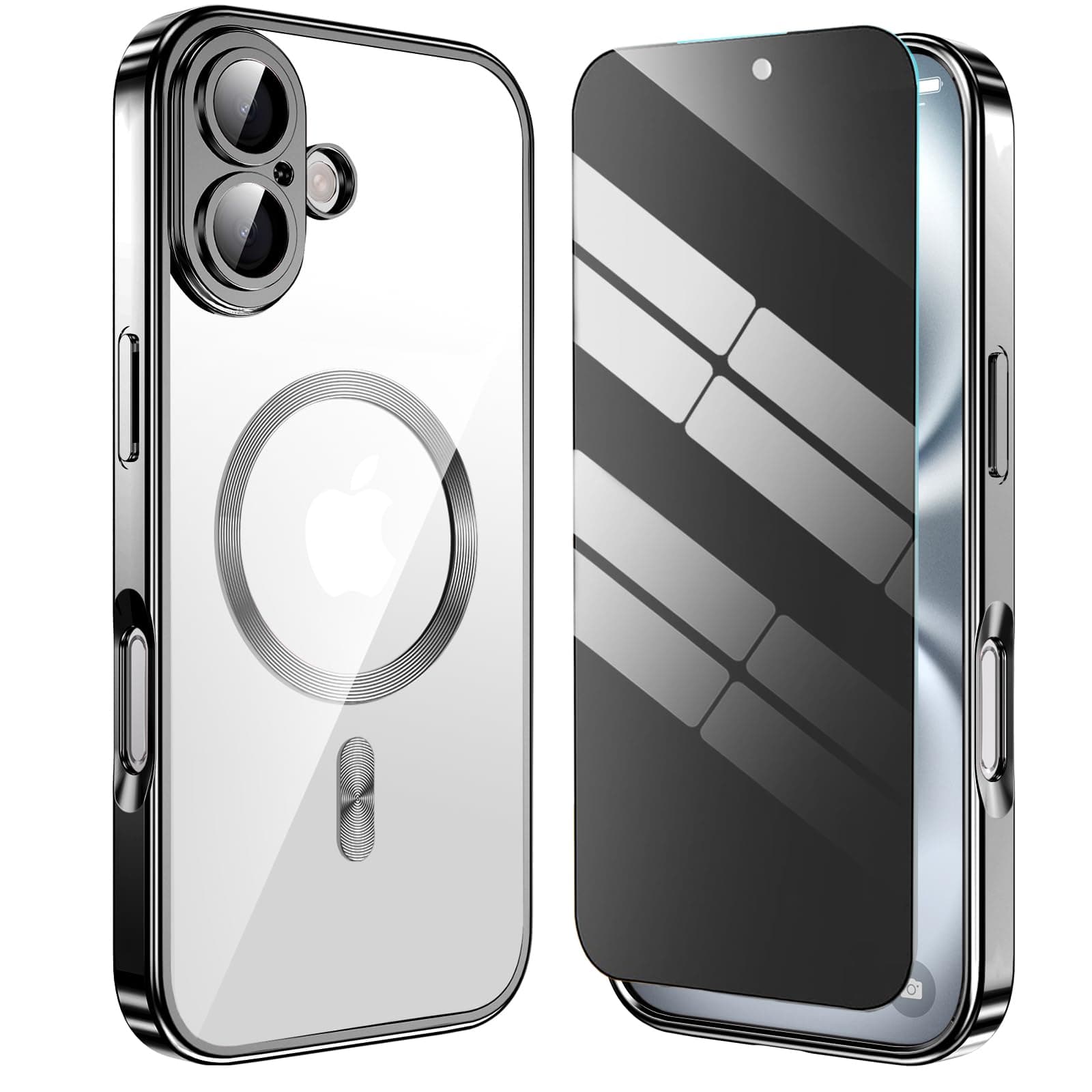 TSEHHOL for Magnetic iPhone 17 Case with Privacy Screen Protector,[Non-Yellowing] Shockproof Slim Phone Case Compatible with MagSafe for 17 Cover-Black