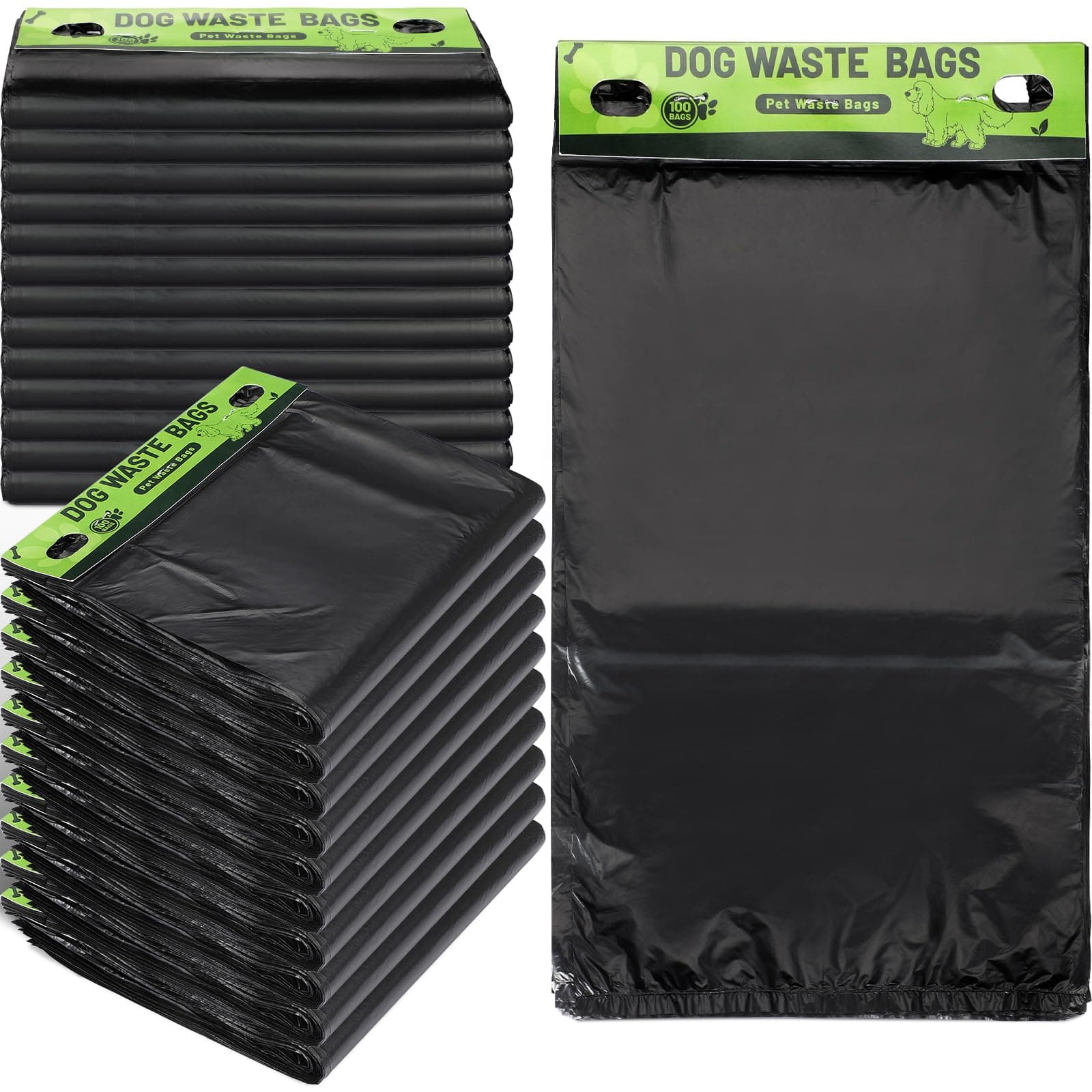 Ireer 5000 Pcs 50 Counts Pet Waste Bags Bulk, Dog Bags with Fit Hang Hole Easy Single Pull for Parks, Hoas Residential Use, Dog Waste Station, Compatible with Poop Station Dispensers (Black)