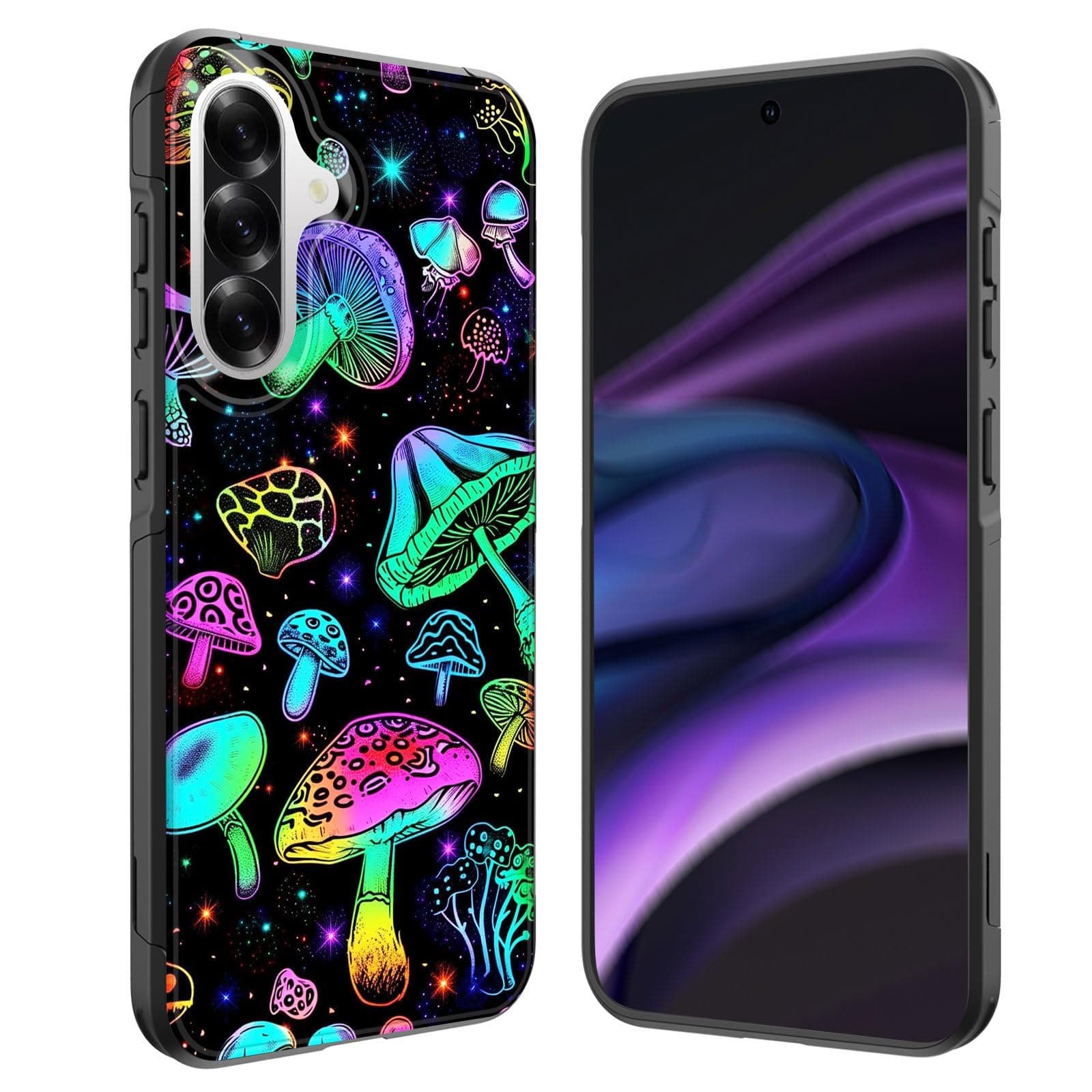 GFEWYTJYJ for Galaxy A36 5G Case,[10 FT Military Grade Drop Protection] Non-Slip Heavy Duty Shockproof Phone Case for Samsung Galaxy A36 5G 6.7 Inch 2025,Trippy Wild Mushroom
