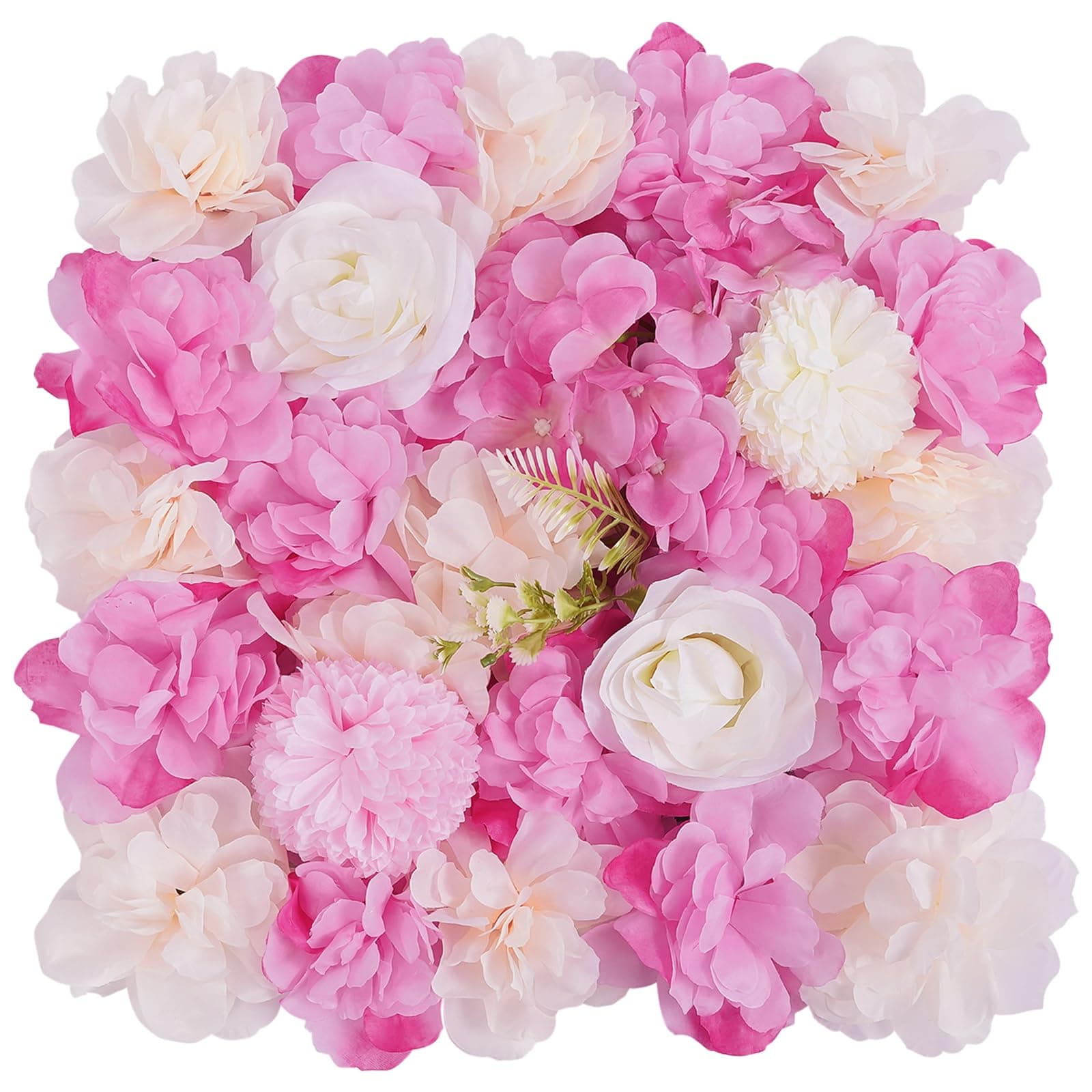 NeNchengLi 12Pcs Artificial Flower Wall Panel 3D Floral Backdrop Wall 15" X 15" Flower Wall Decor Panel Flower Wall Backdrop Faux Flower Panel for Party Home Background Decor, Pink