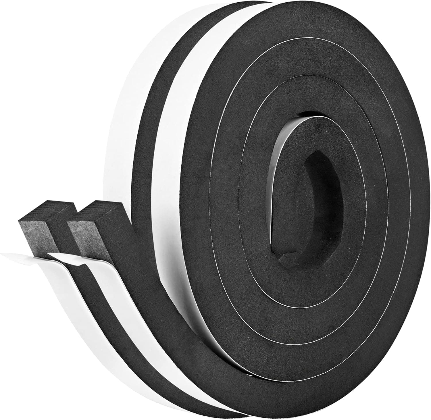 Kikerike Self Adhesive Foam Tape Weatherstrip 1In x 3/4In x 13Ft High Density Foam Insulation Strips Seal Weather Stripping with Strong Adhesive for Door and Window Sound Isolation Soundproofing