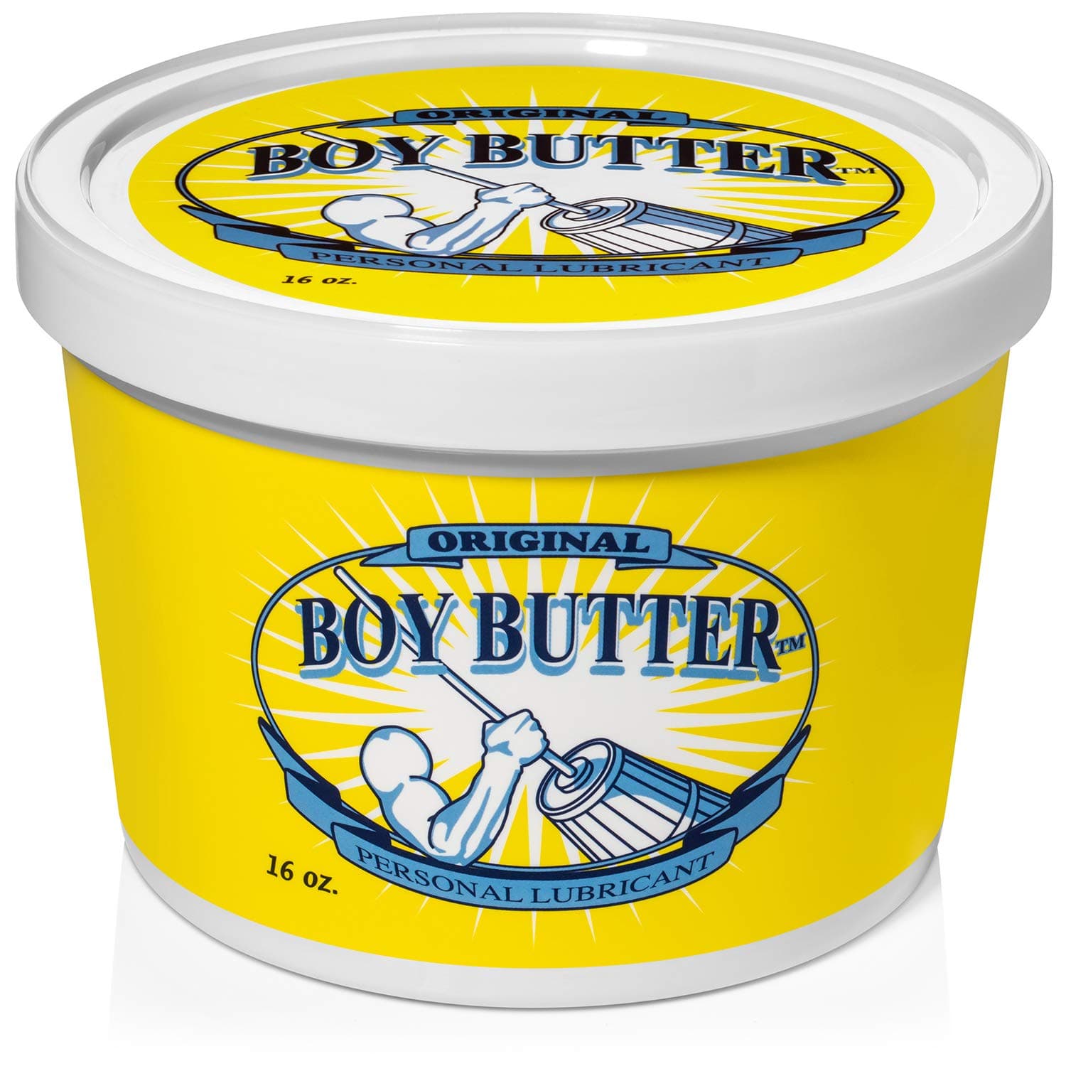 Boy Butter Personal Lubricants for Privacy, Long Lasting Lube for Men and Women, Natural Coconut Oil & Silicone Based, Non Sticky, Washable and Clear Non Staining Lube, Made in the USA, 16oz tub