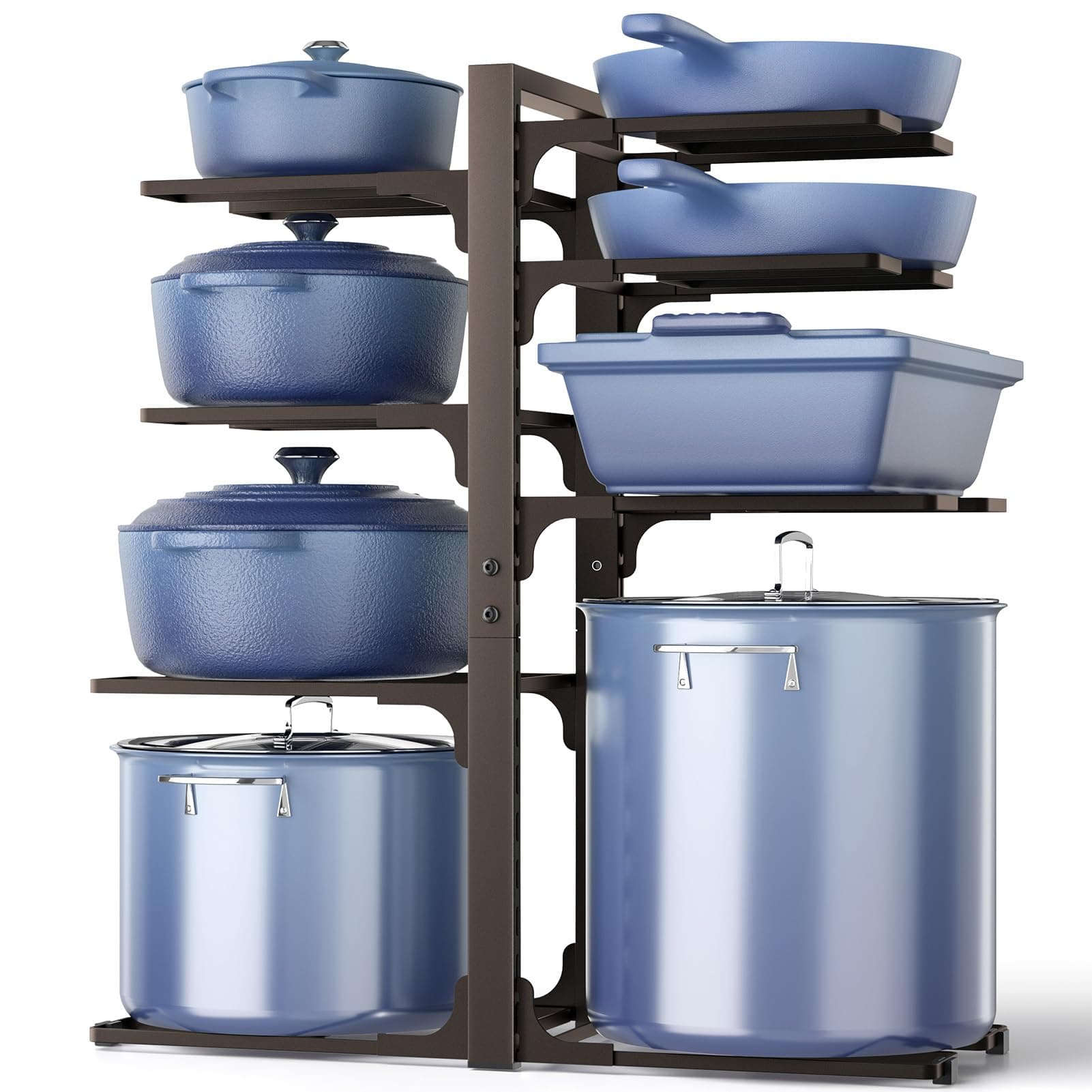 ORDORA Pots and Pans Organizer Under Cabinet 20.8" 8-Tier Adjustable Bronze