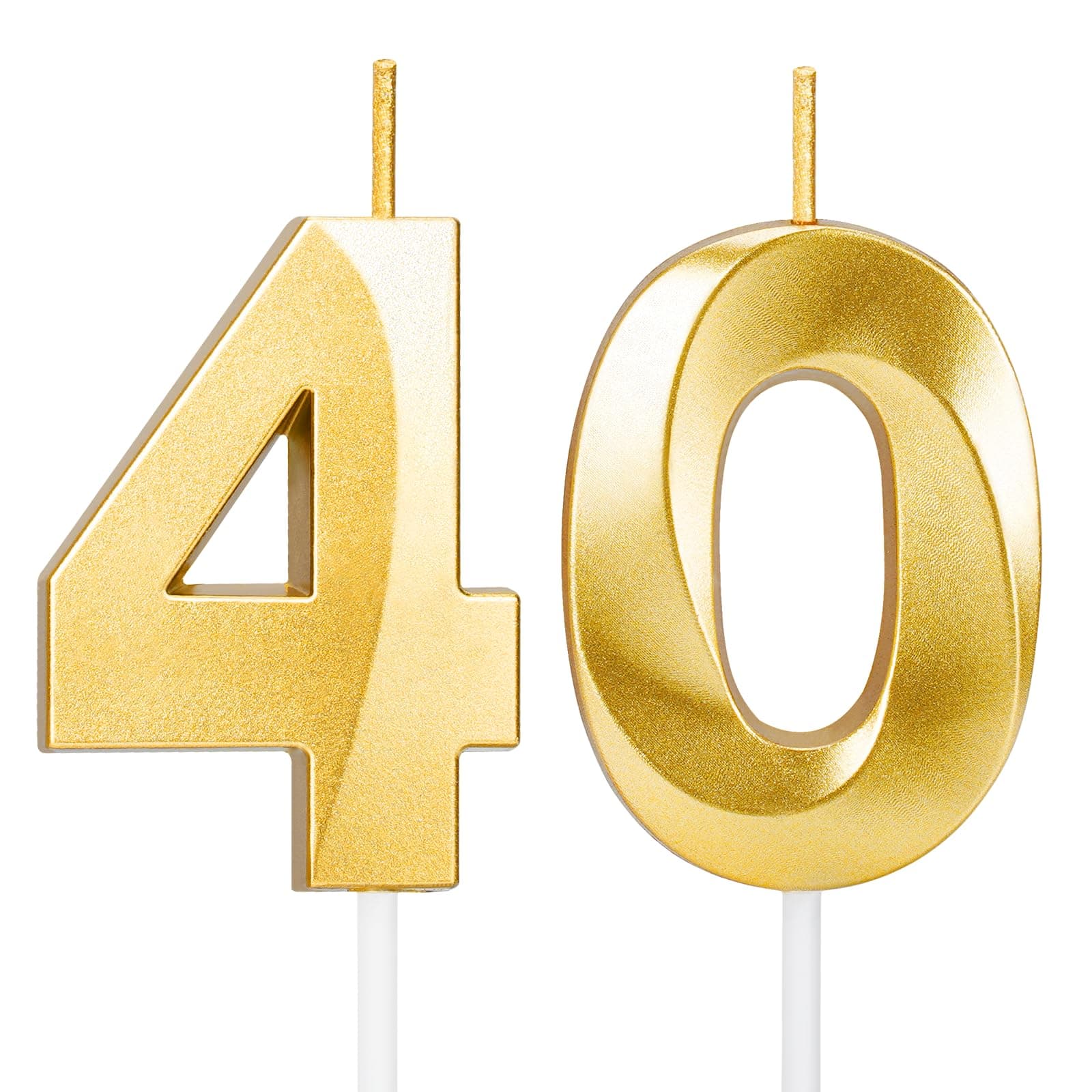 ROYOROYI 40th Birthday Decorations, Gold Number 40 Candles for Cake