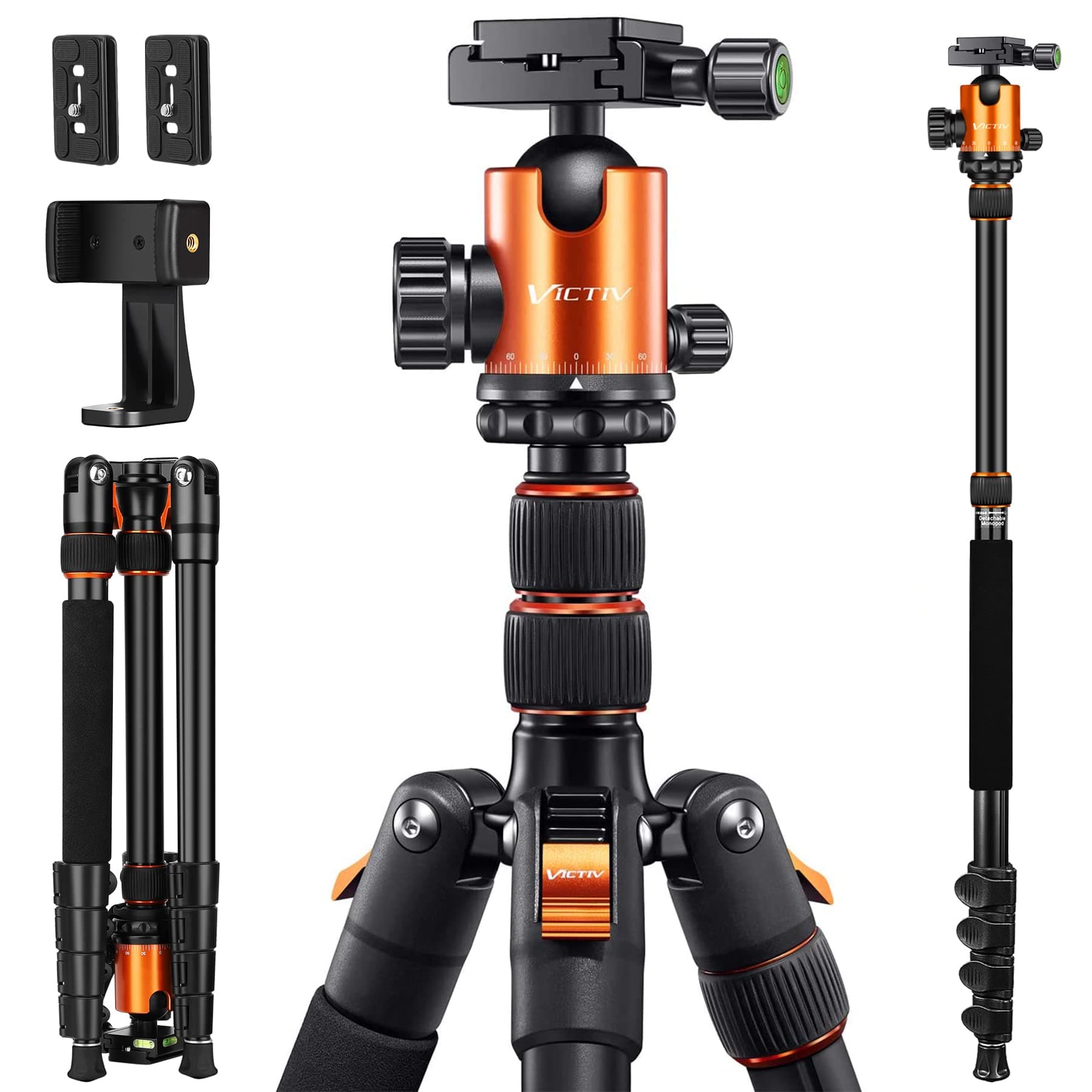 82" Tall Camera Tripod Heavy Duty, Aluminum Monopod for Photography Travel