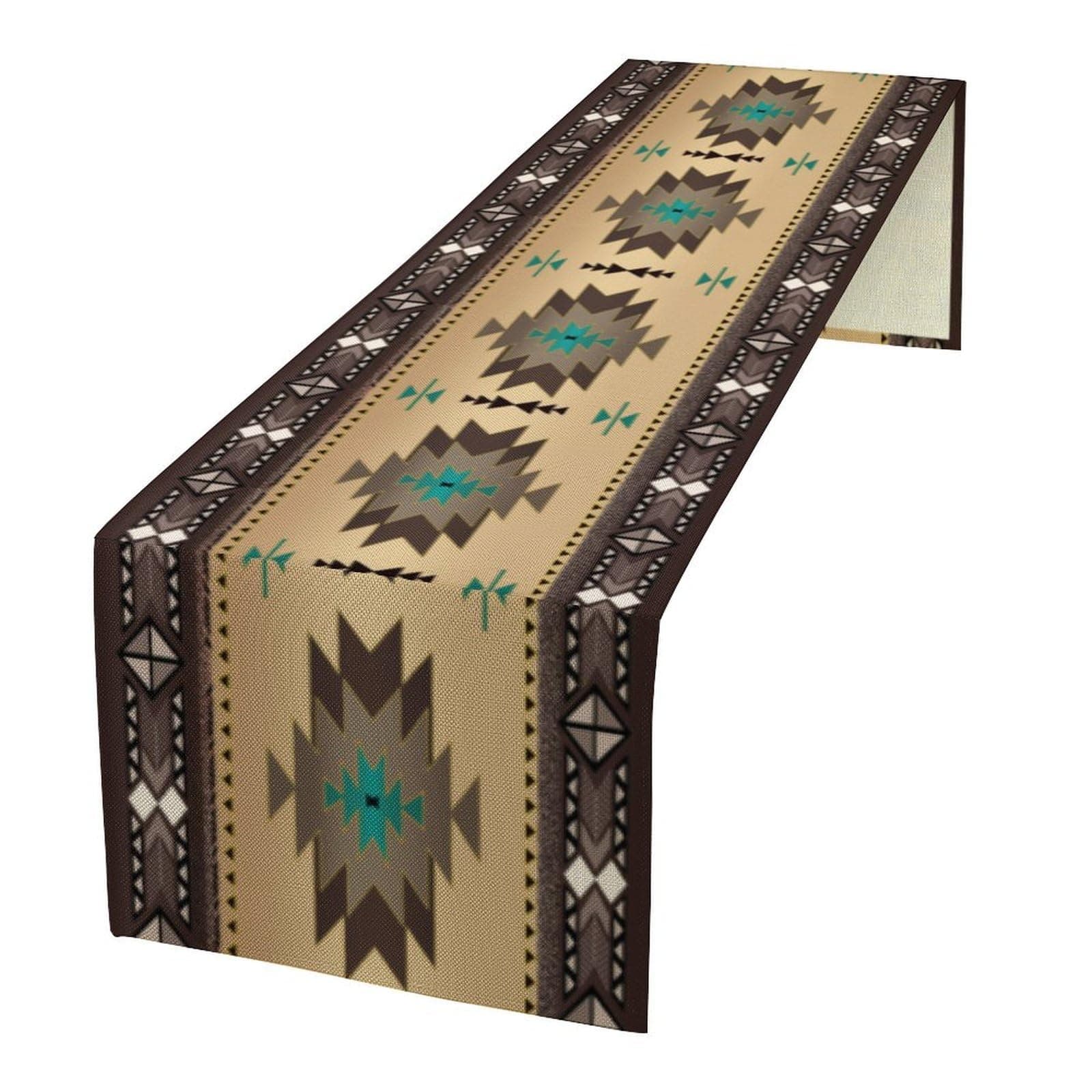 Aztec Table Runner, Southwest Ethnic Geometric Triditional Table Runner for Kitchen Garden Farmhouse Party Holiday Dinner Home, 13"x60"