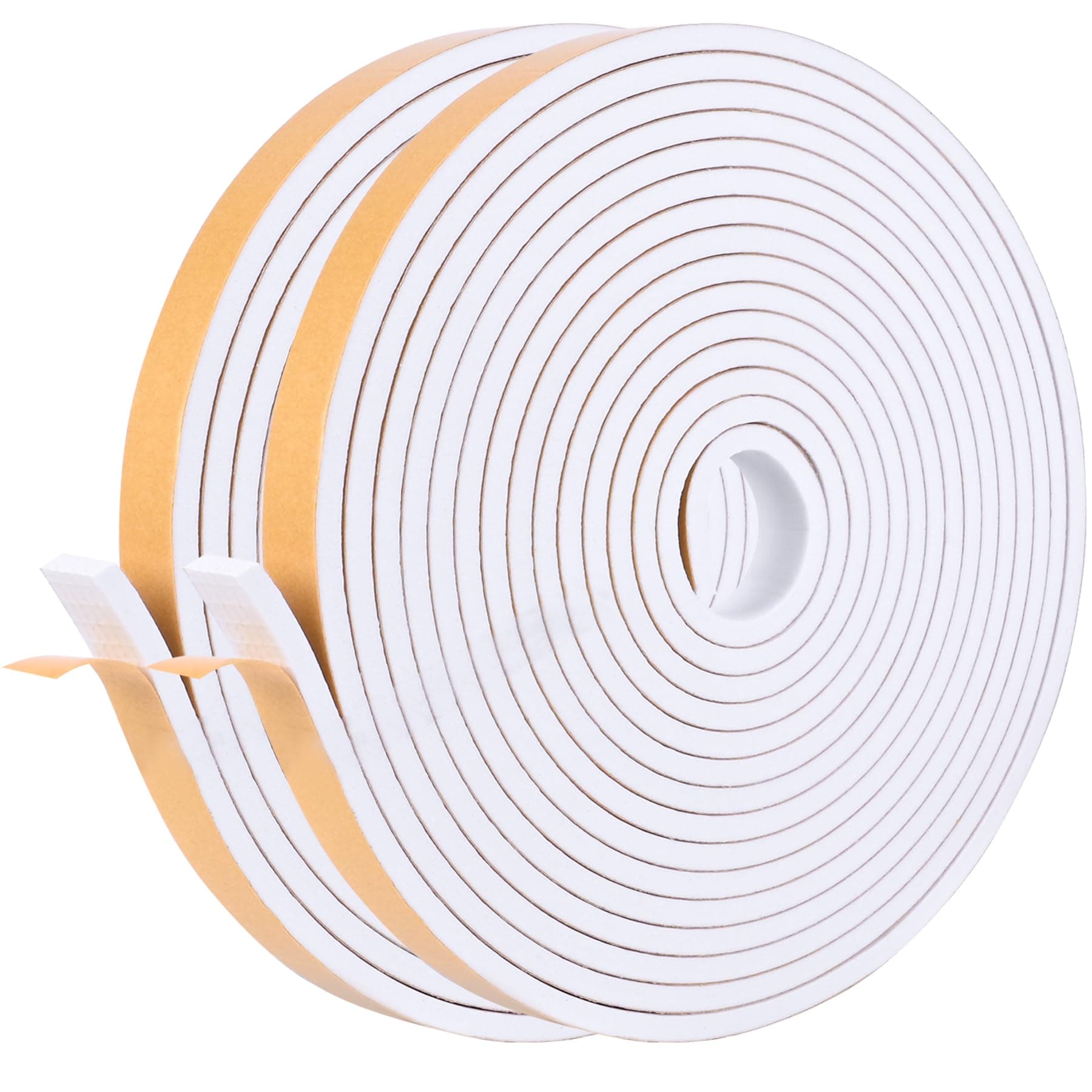 Self Adhesive Foam Tape Weatherstrip 1/2in x 1/4in x 52Ft High Density Foam Insulation Strips Foam Seal Weather Stripping with Strong Adhesive for Door and Window Sound Isolation Soundproofing