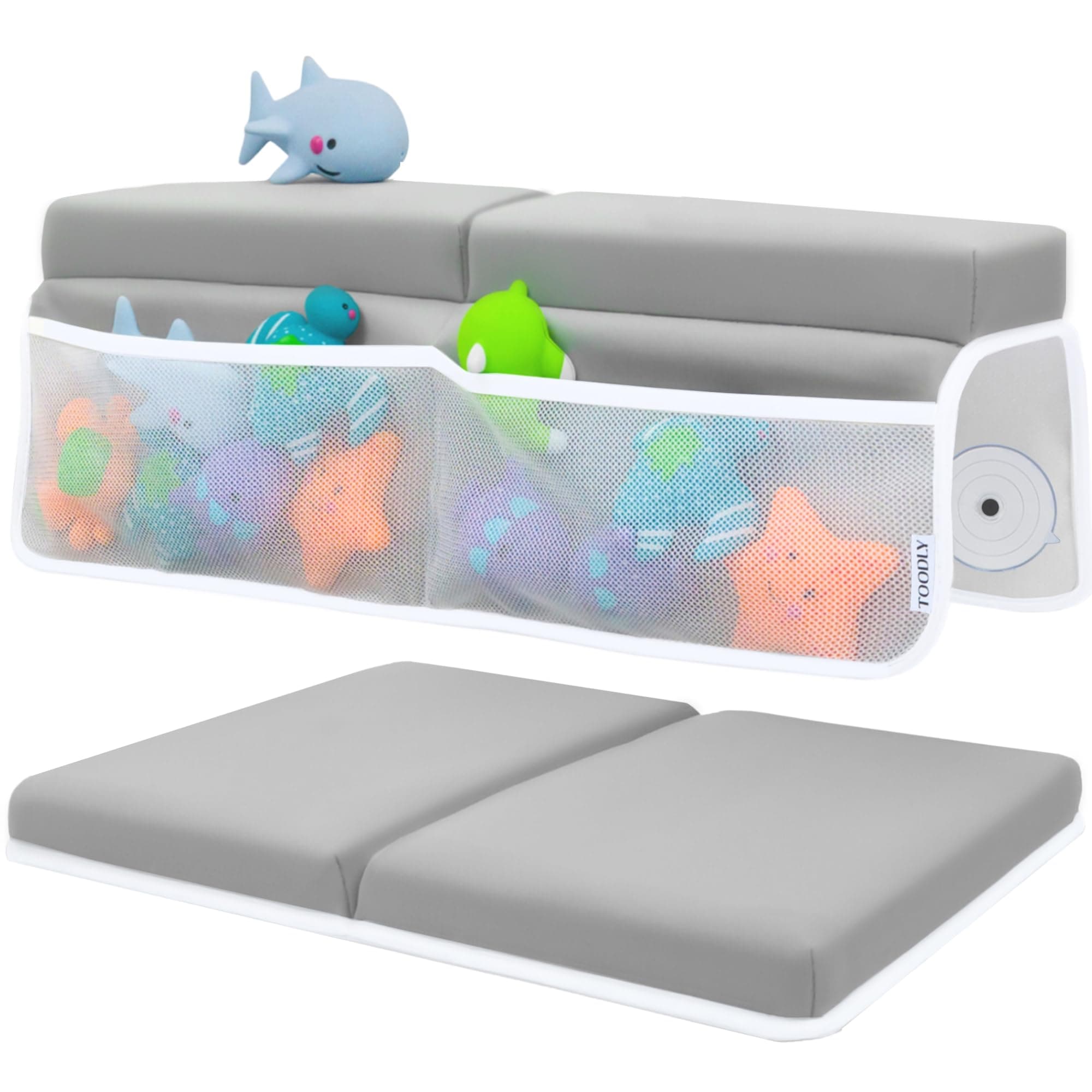 Comfortable Baby Bath Kneeler and Elbow Rest Pad Set - 1.5 Inch, Grey