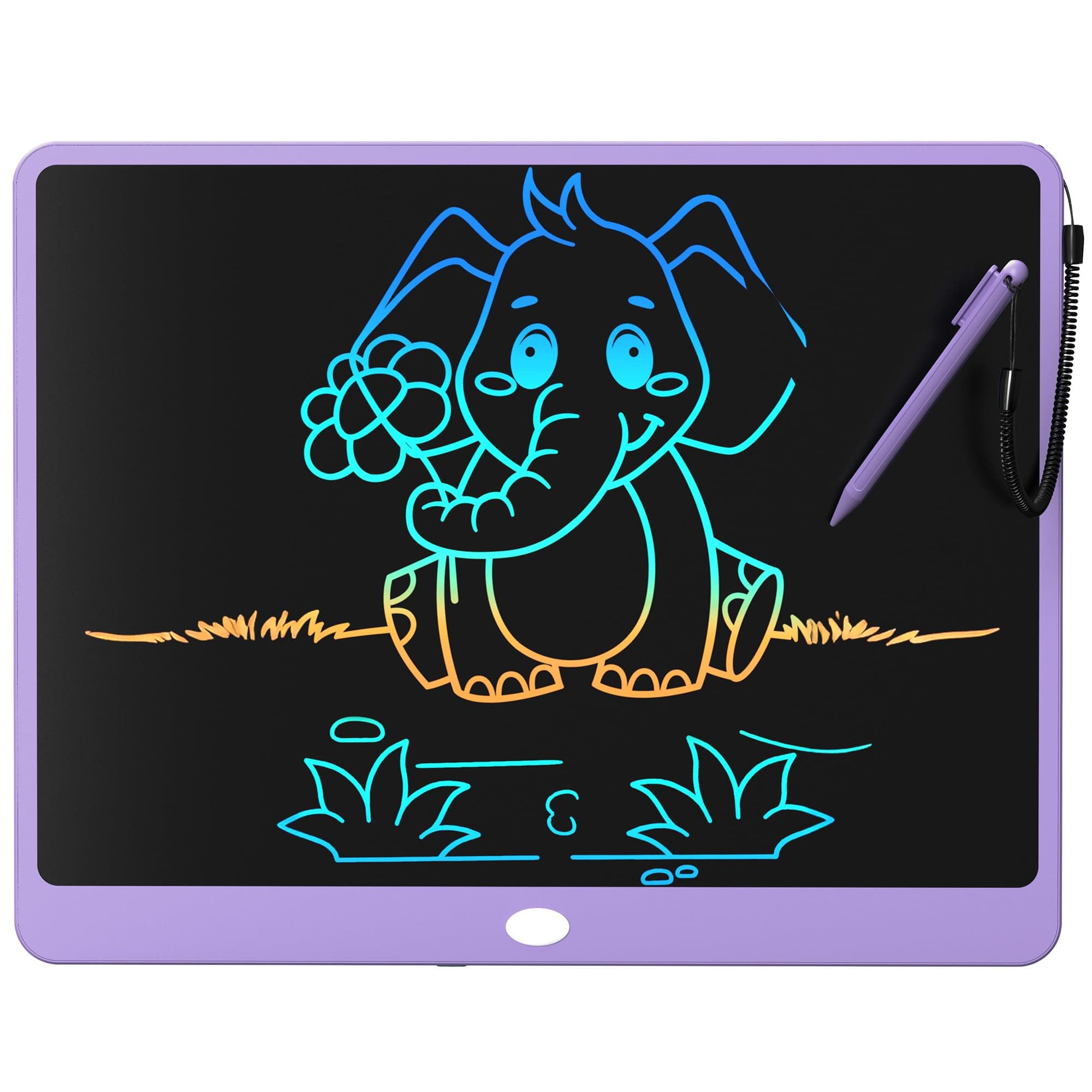 LCD Writing Tablet 10 Inch, Colorful Electronic Doodle Board Drawing Tablet, Memo Board, Drawing Pads with Lanyard, Travel Educational Toys Gifts for Kids Toddlers (lavender-16Inch)