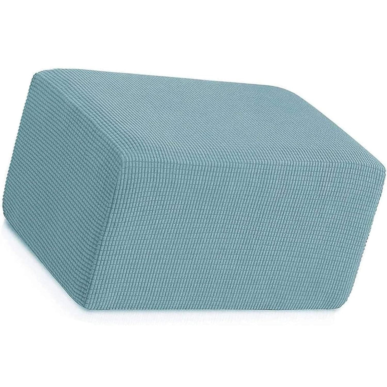 Full Size Hassock Covers Rectangle 18-90 inch Stretchable Furniture Decorative Protectors for Ottoman Footstool Sofastool Footrest(Blue,75x100 cm)