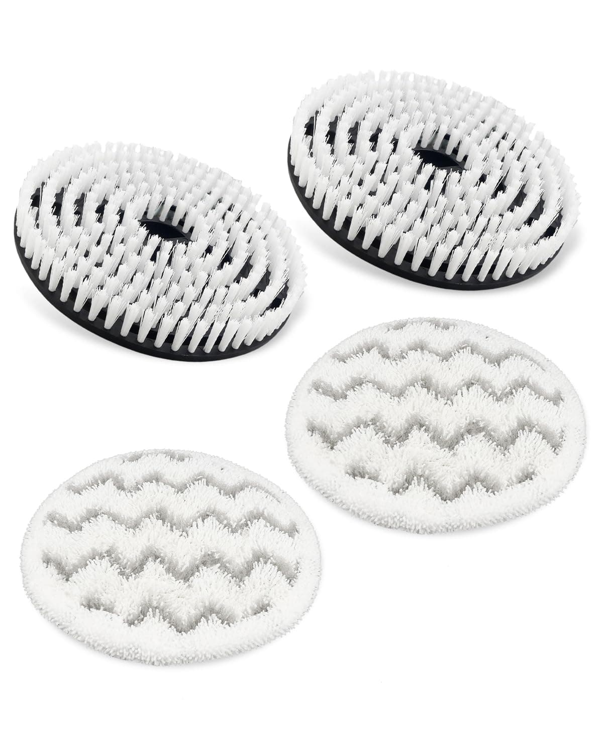 Vagmuxado Steam Mop Replacement Brush Head and Scrub White Fit for Shark Steam Mop S7000 S7001 Series Deep Cleaning, 4Pcs