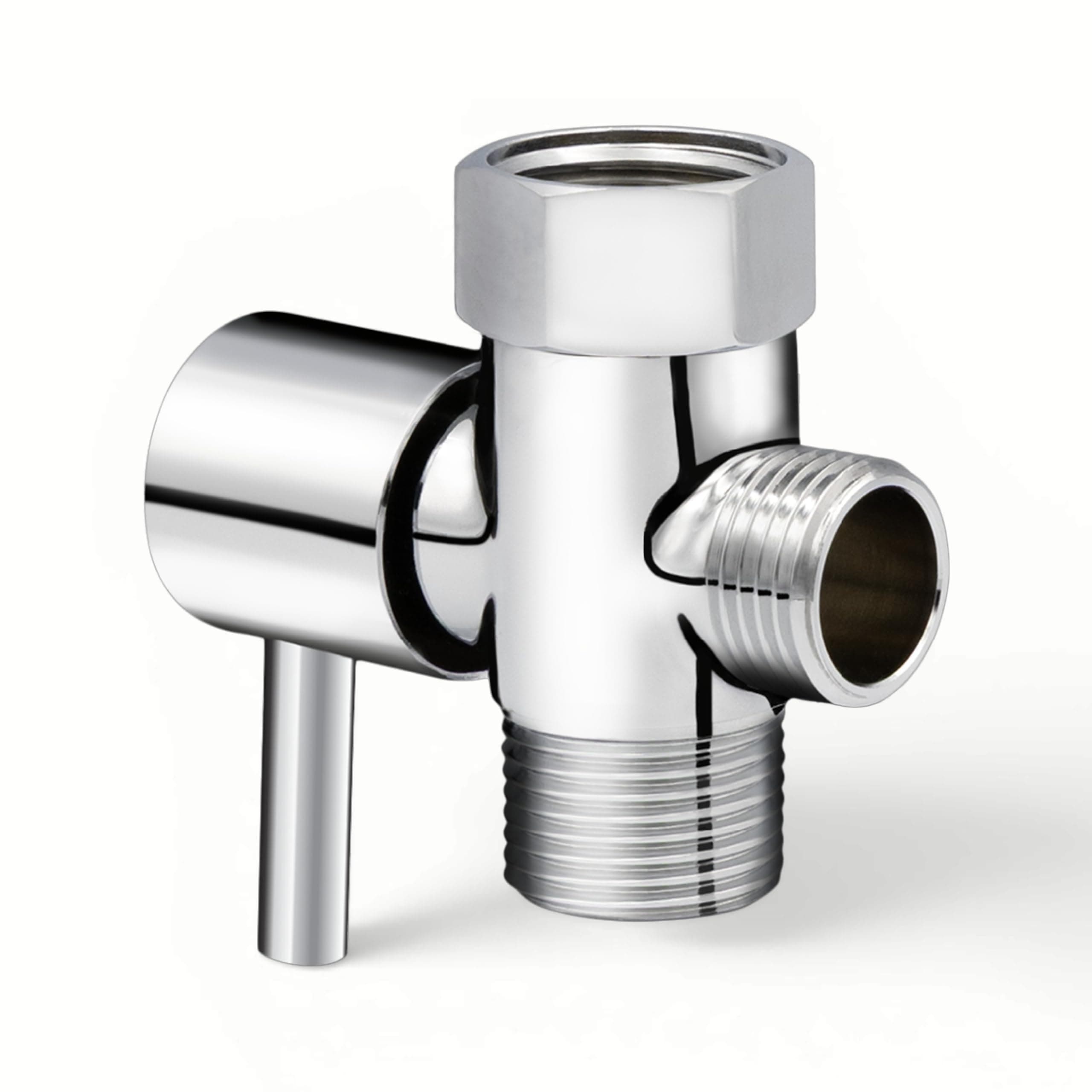 LUXE Bidet 7/8" x 7/8" x 1/2" Shut-Off Valve T-Adapter, Original Lever