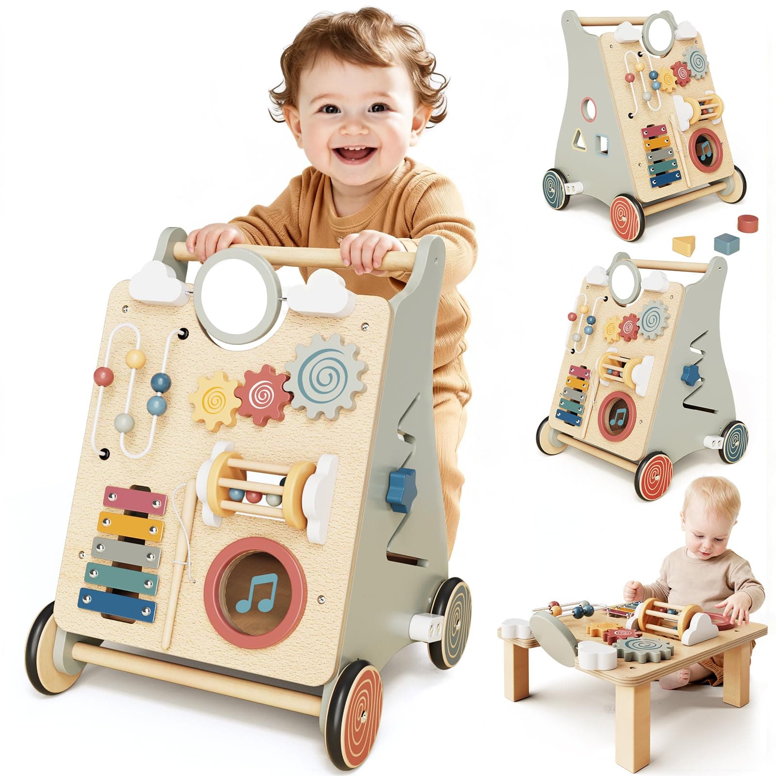 Baby Push Walker with Wheels for 12 Months Boys Girls